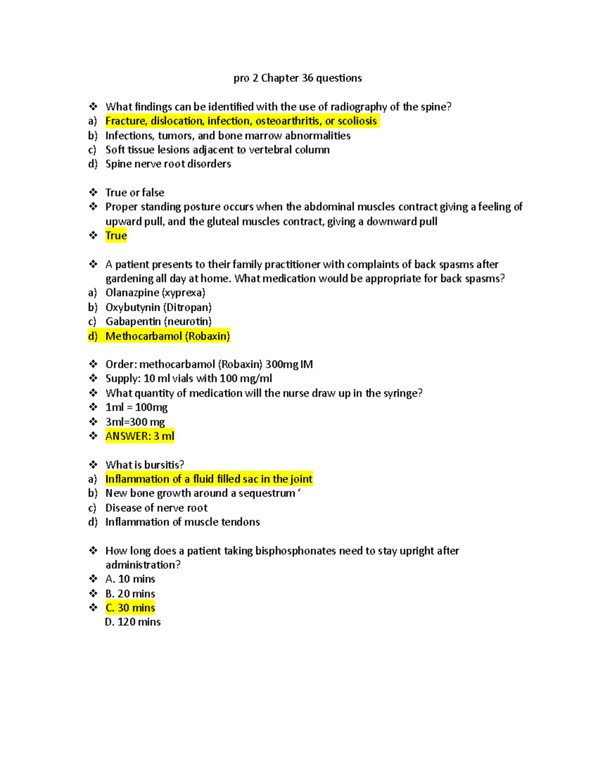 Pro 2 Chapter 36 questions - pro 2 Chapter 36 questions v What findings ...