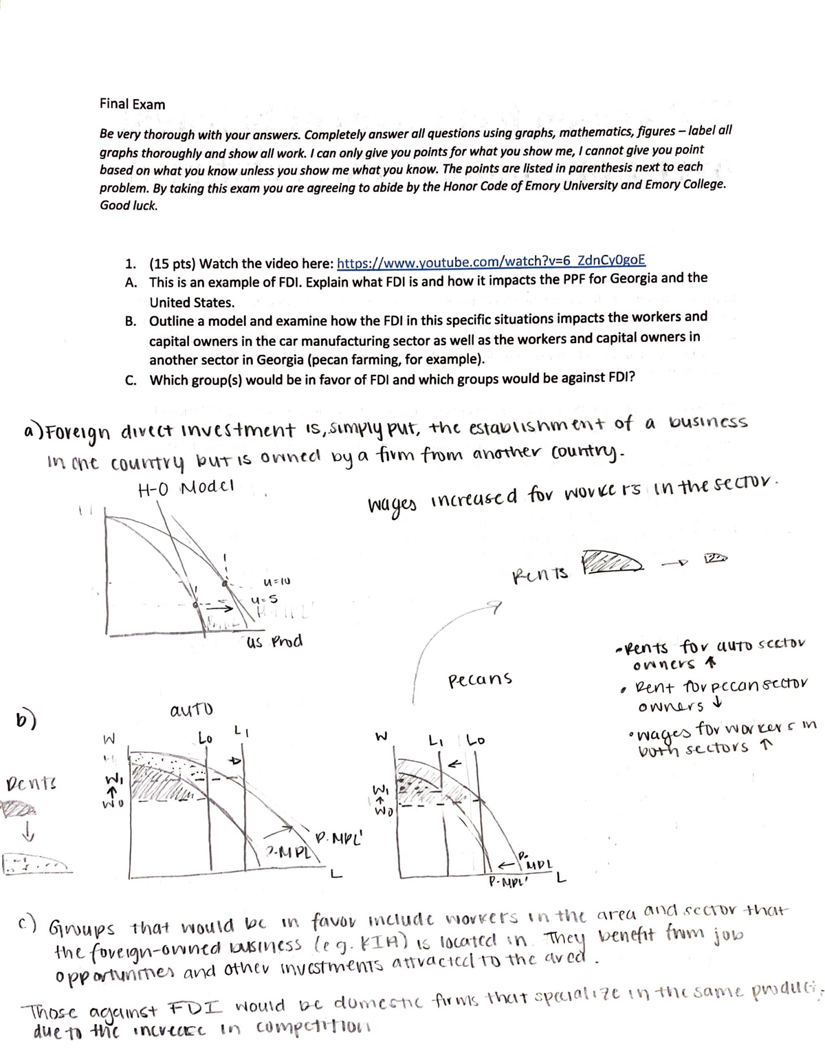 Econ231final - Final Exam Be Very Thorough With Your Answers ...