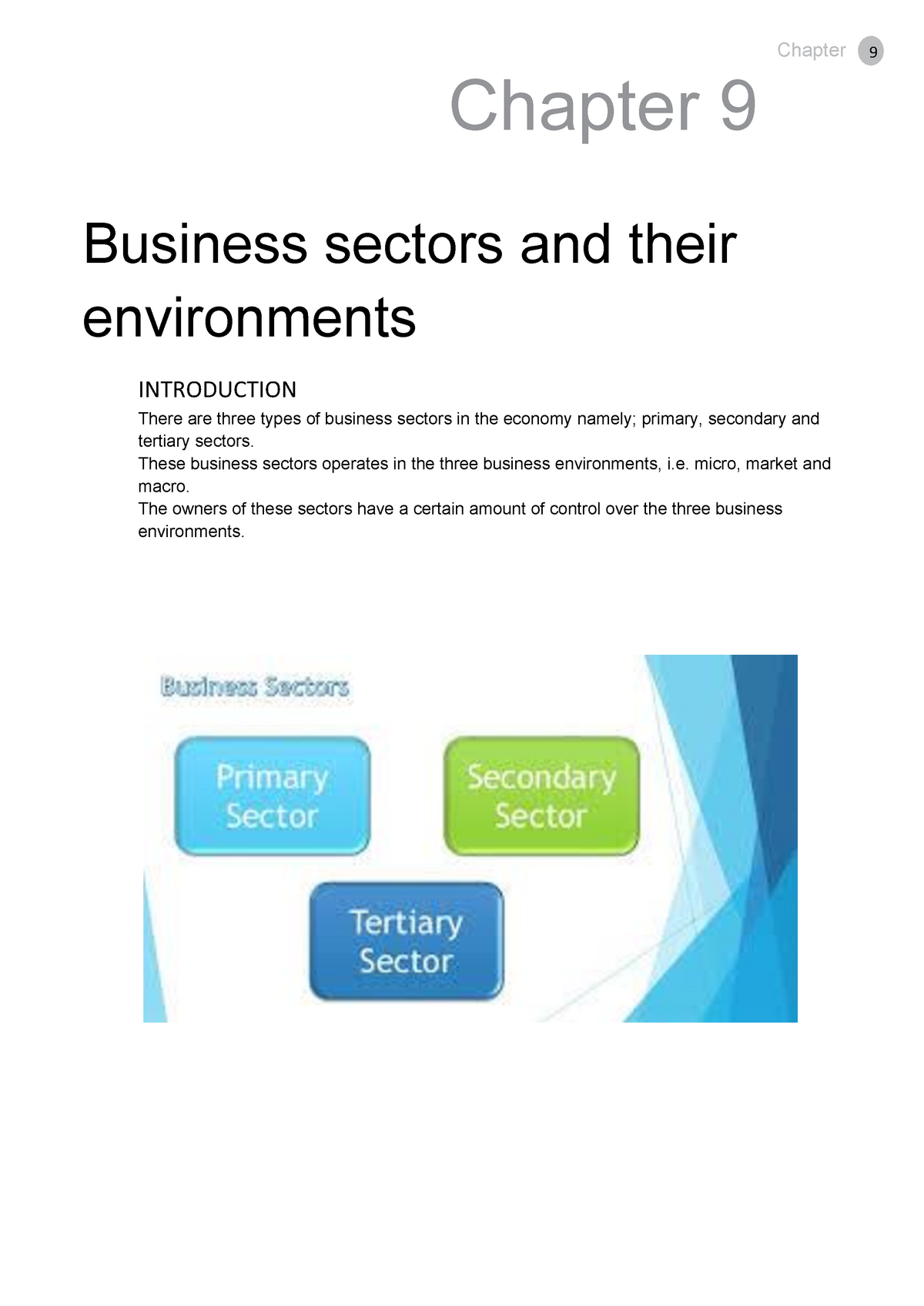 essay on business sector