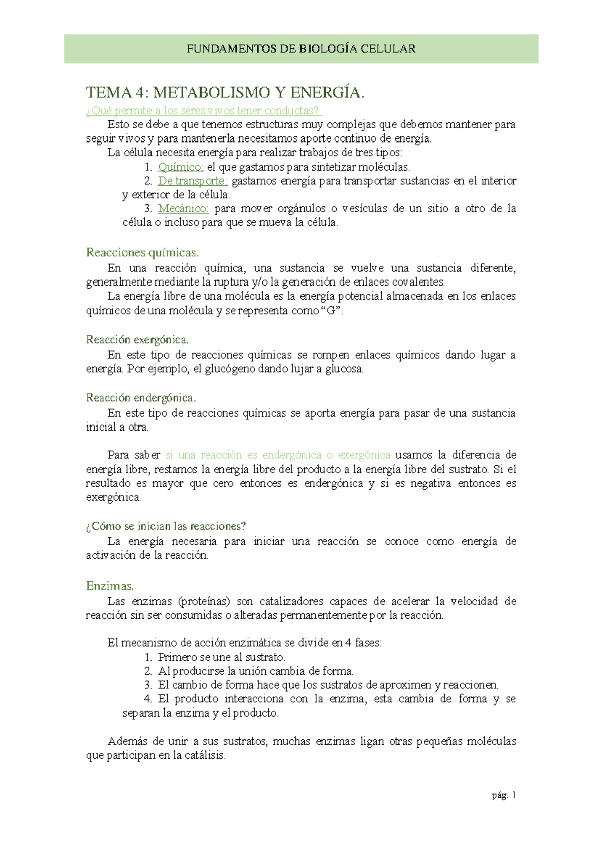 Tema 4 Metabolismo Y Energía Tema 4 Metabolismo Y EnergÍa ¿qué Permite A Los Seres Vivos 8822