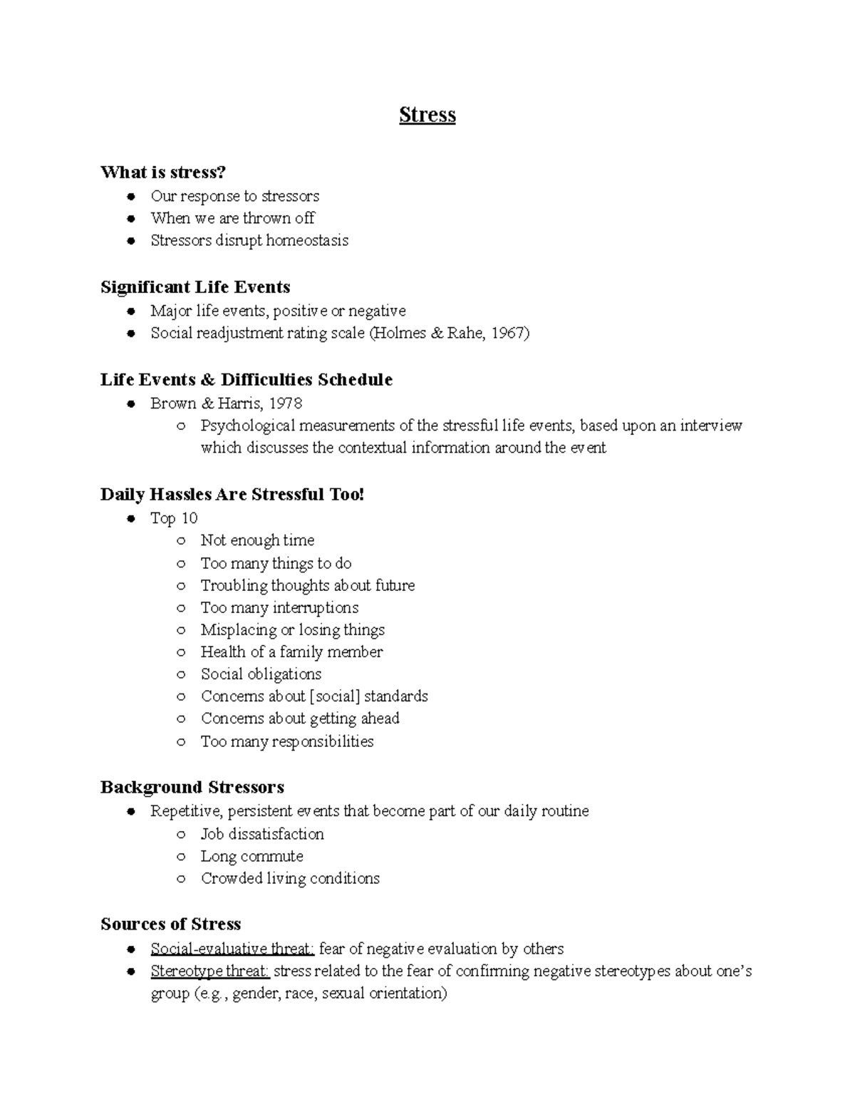 Psyc 213 stress stress what is stress our response to stressors when