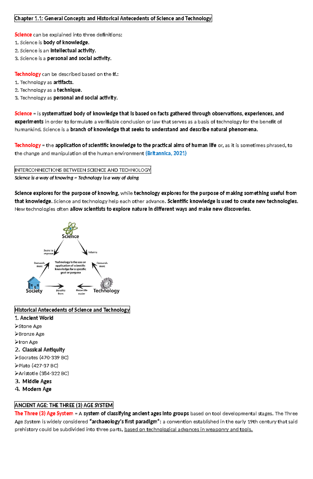 Science, Technology and Society - Chapter 1: General Concepts and ...