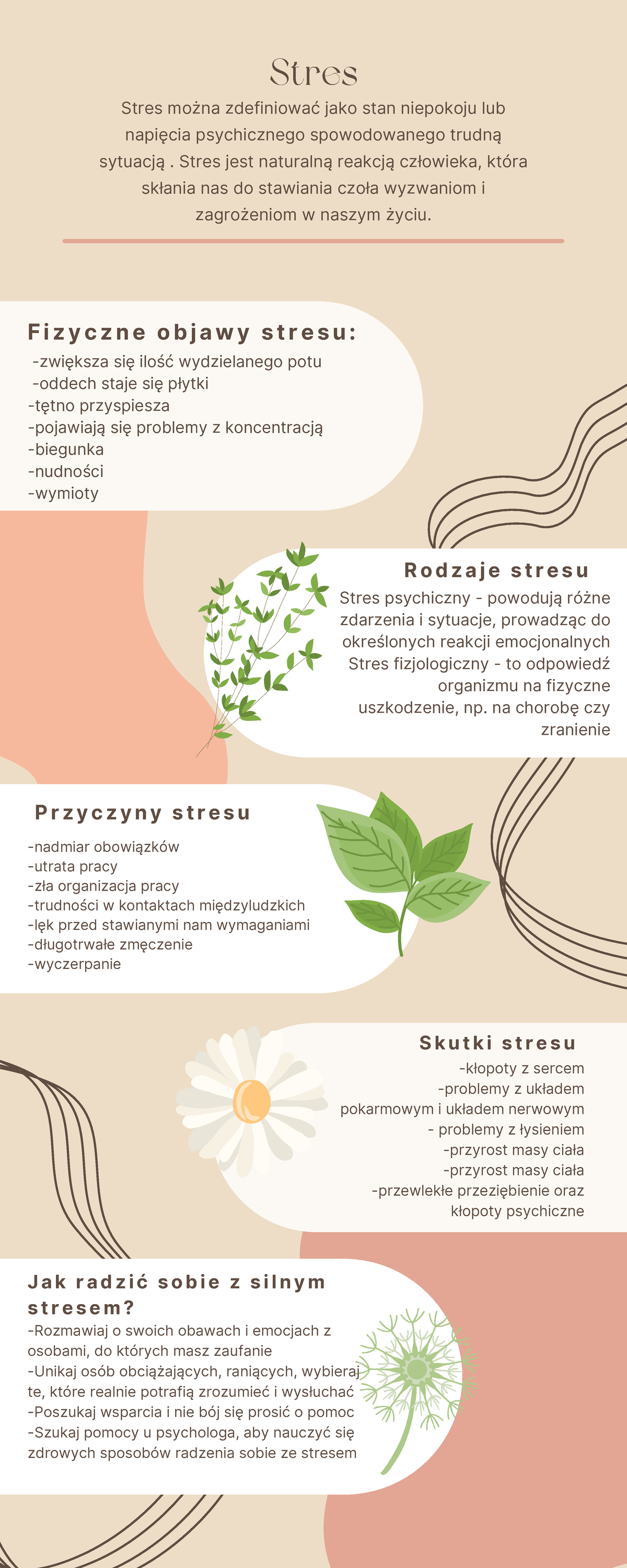 Stres Infografika - Stres Psychiczny - Powodują Różne Zdarzenia I ...