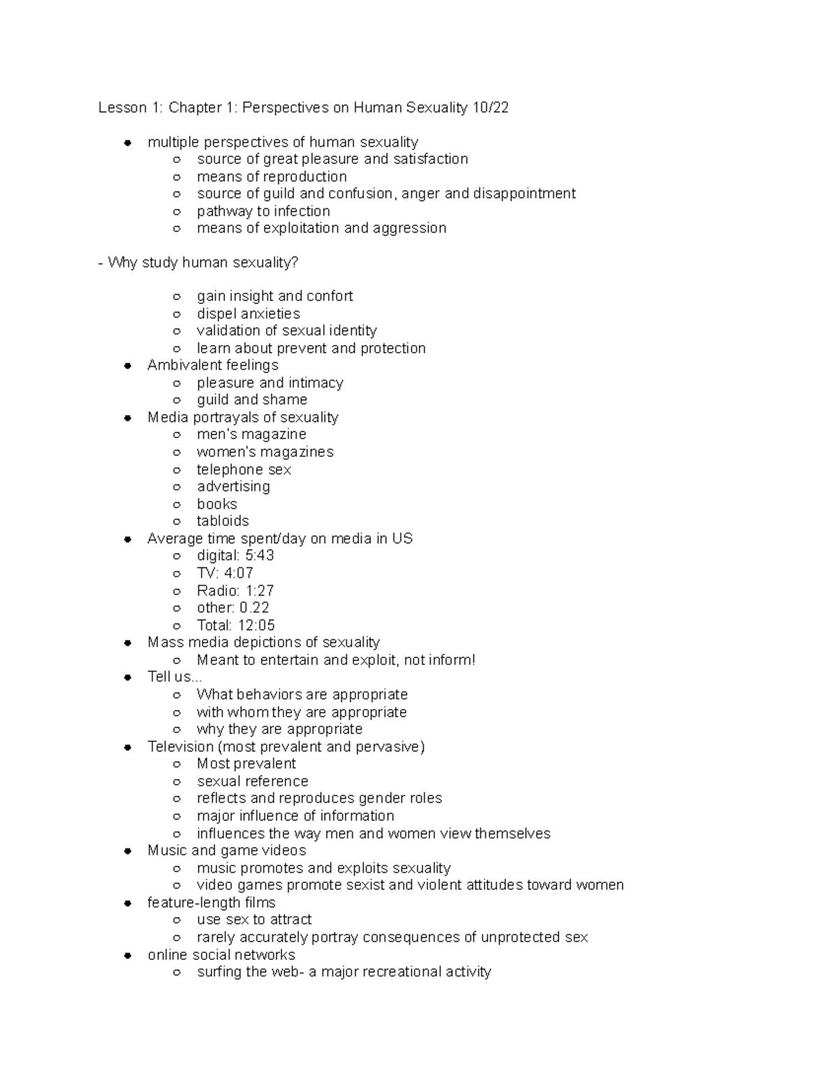 CHLH 206 Notes Lessons 1 4 Lesson 1 Chapter 1 Perspectives