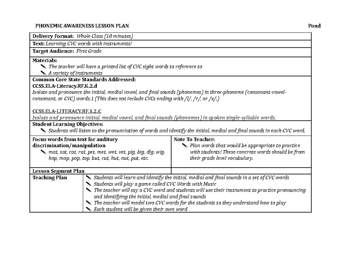 Phonemic Awareness: Pronunciation of /ng/ Consonants Lesson Plan