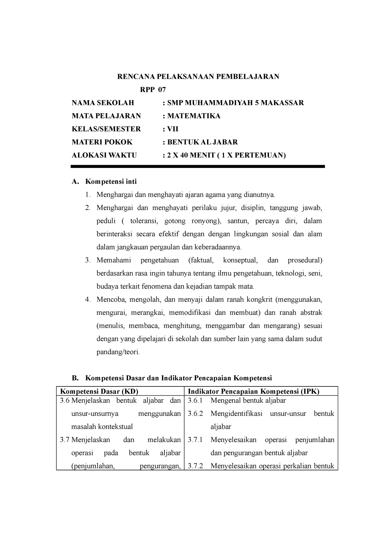 Rencana Pelaksanaan Pembelajaran 8 - RENCANA PELAKSANAAN PEMBELAJARAN ...