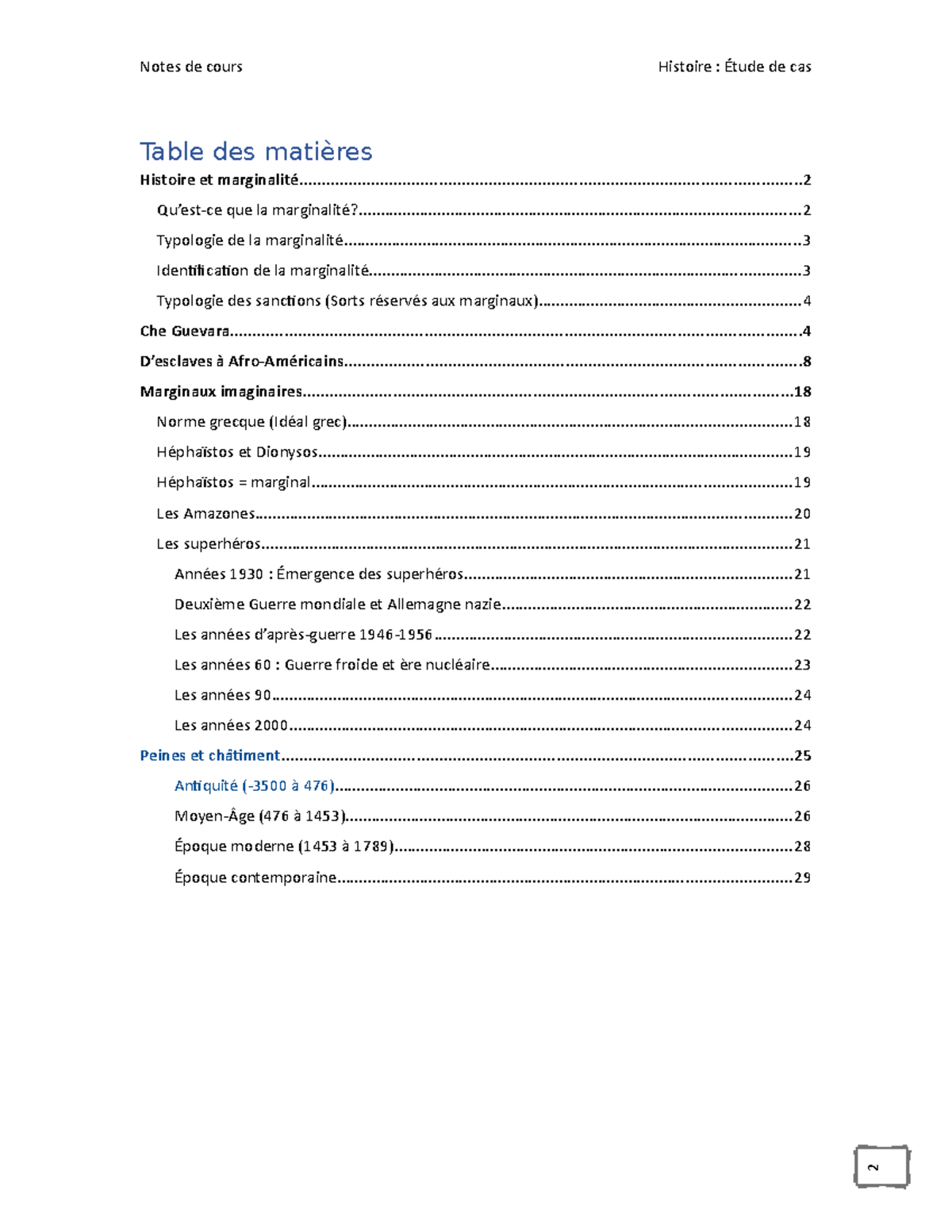 Histoire; Étude De Cas (Notes De Cours) - Table Des Matières Histoire ...