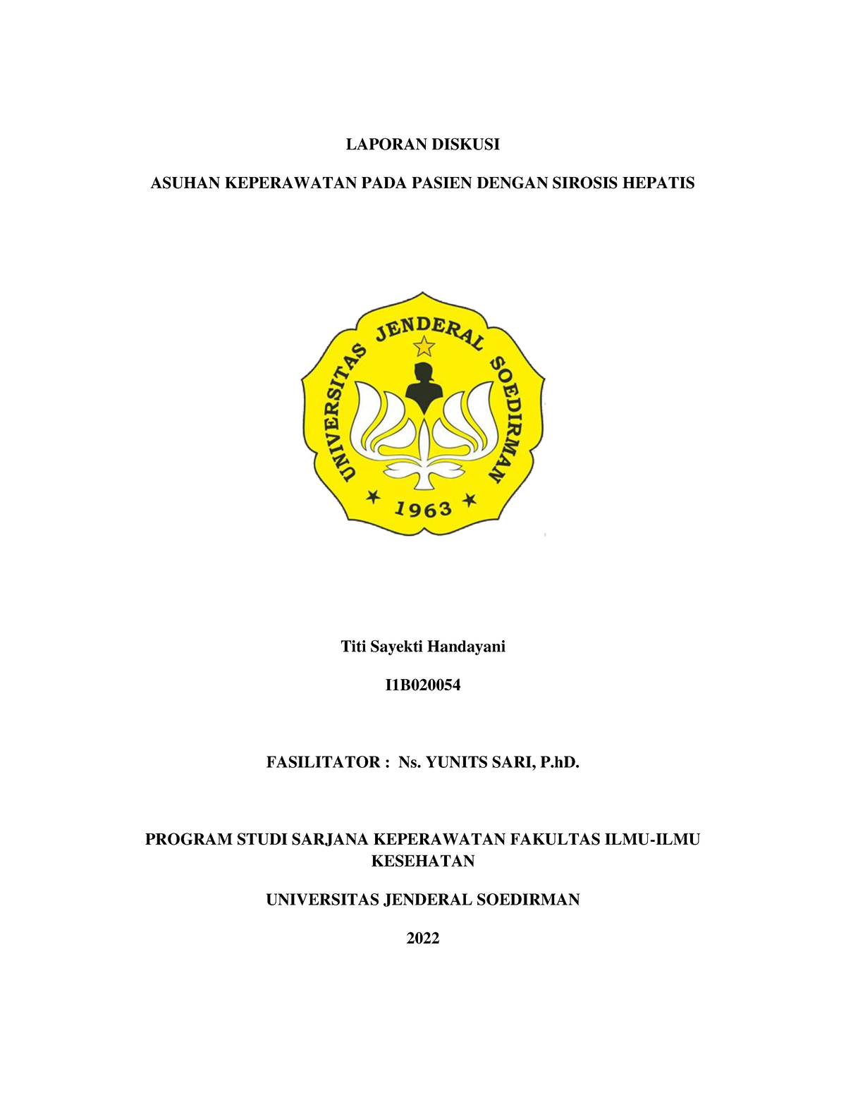 Asuhan Keperawatan Pada Pasien Dengan Sirosis Hepatis Laporan Diskusi