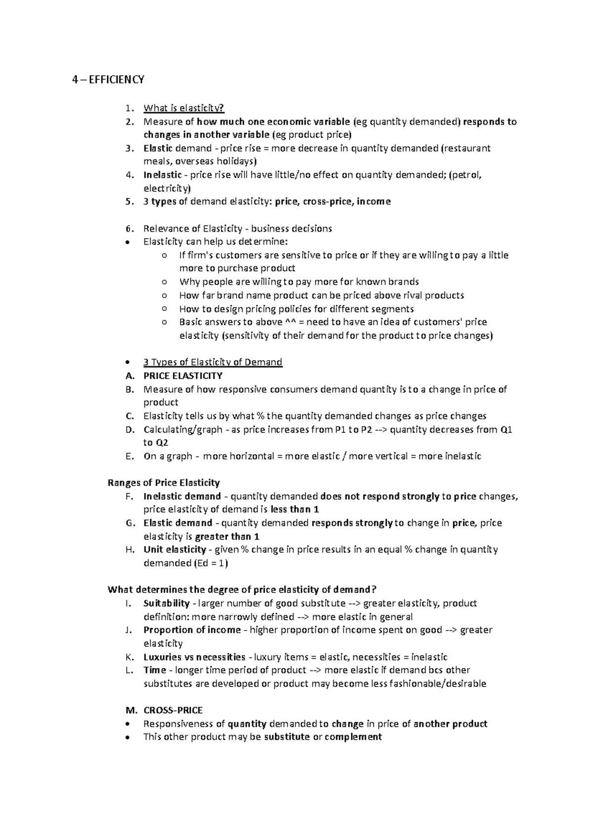 Microecon 4 - lecture and tutorial notes - ECON1001 - UoN - StuDocu