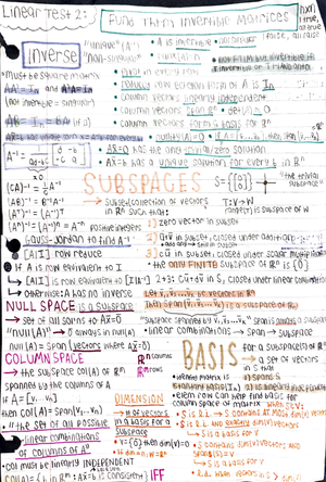 Linear Algebra Study Guide Test 3 - ..... I . . -_ -==- [ or -t b a ...