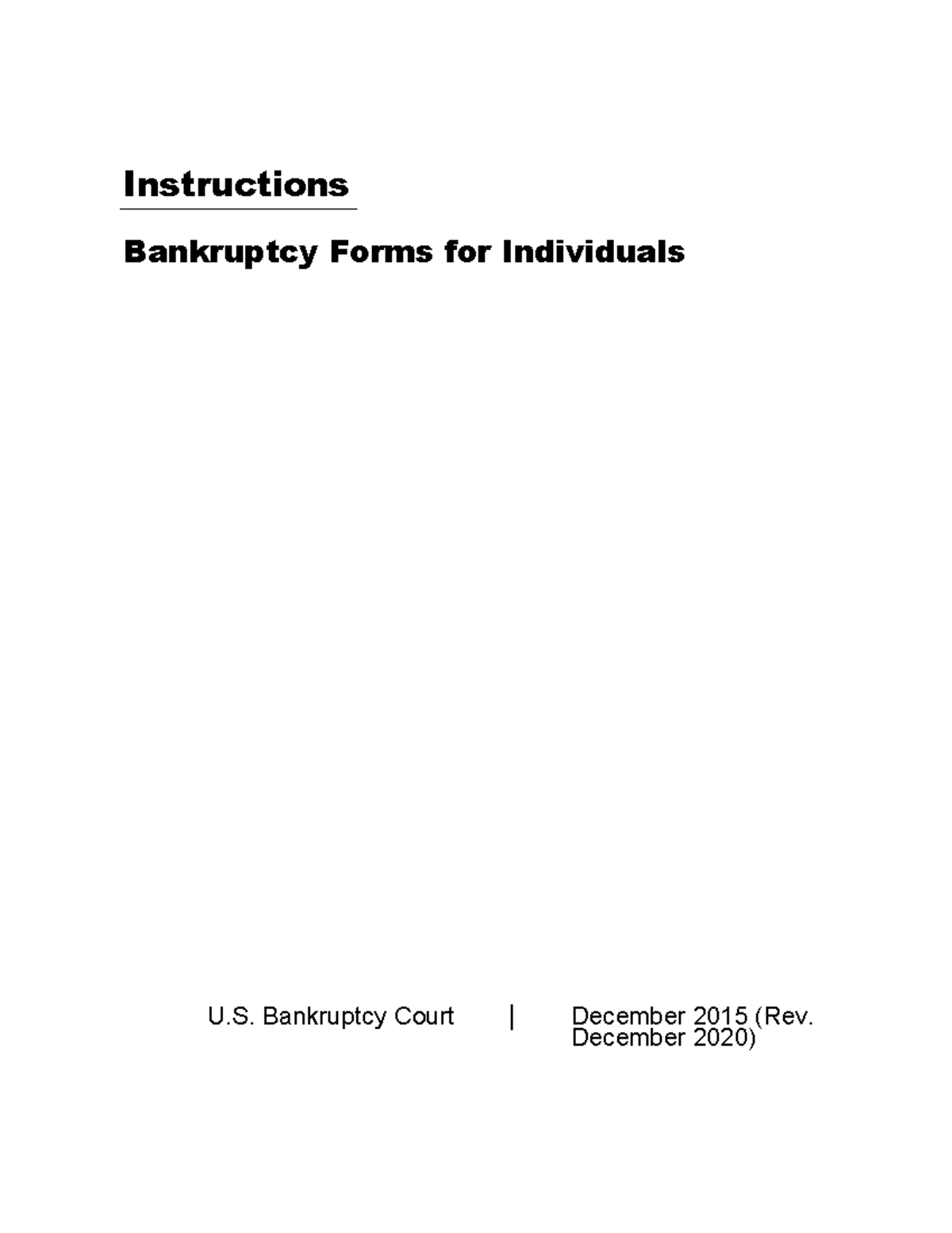 Instructions Individuals Instructions Bankruptcy Forms For