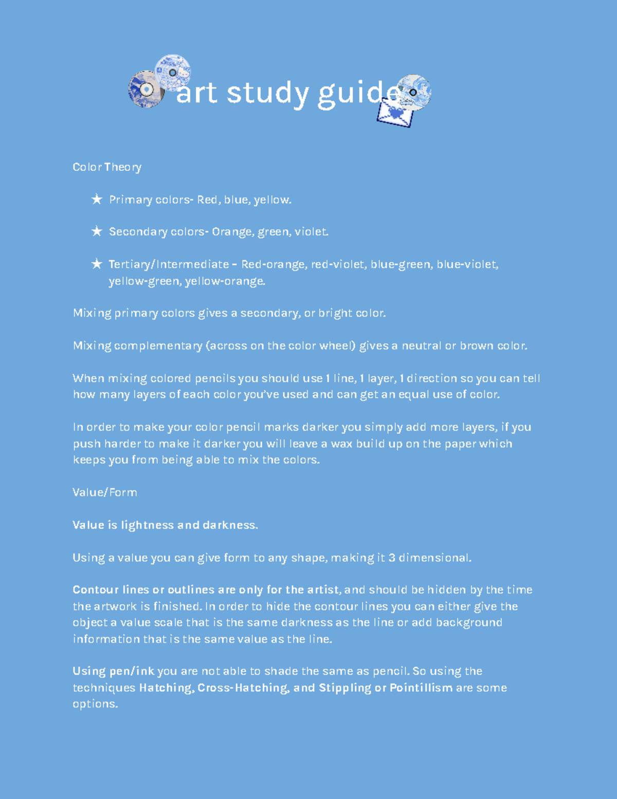 art study guide - art study guide Color Theory ★ Primary colors- Red ...