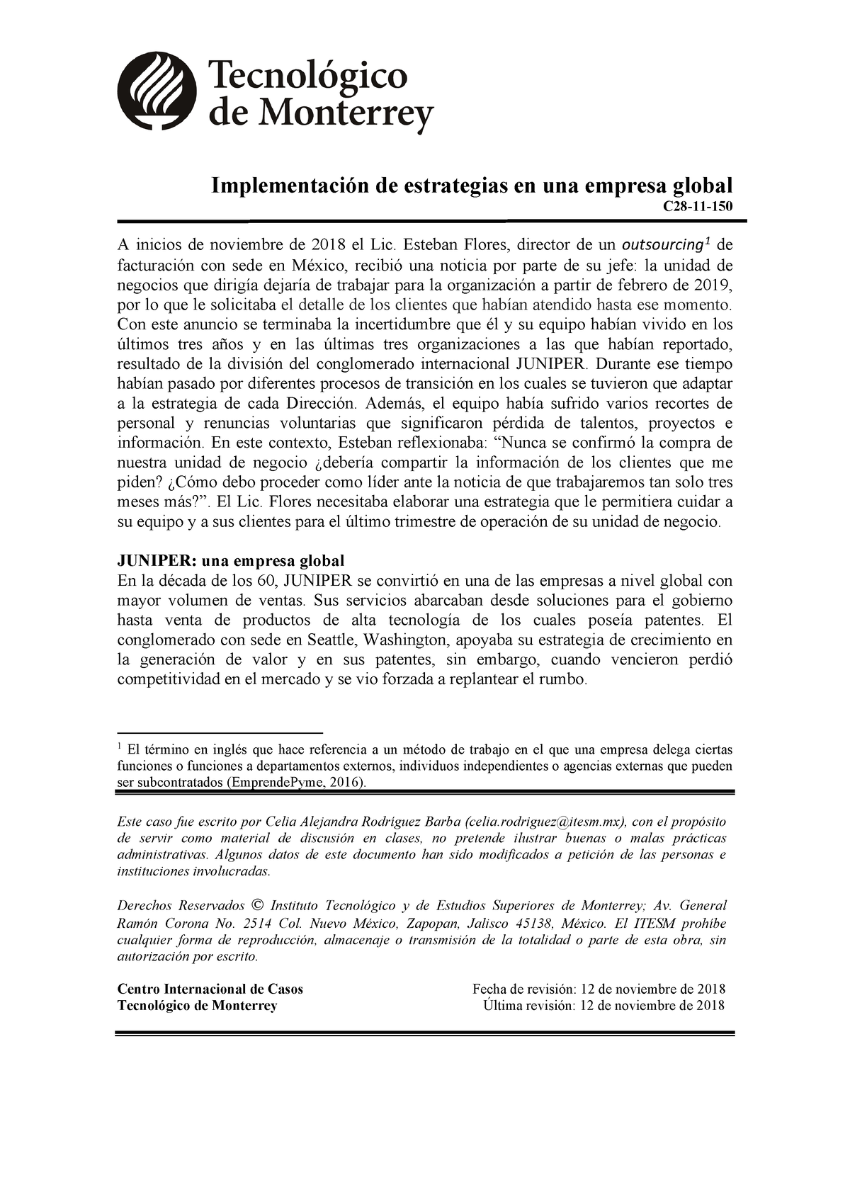 Estrategia Global - Apuntes - Implementación De Estrategias En Una ...