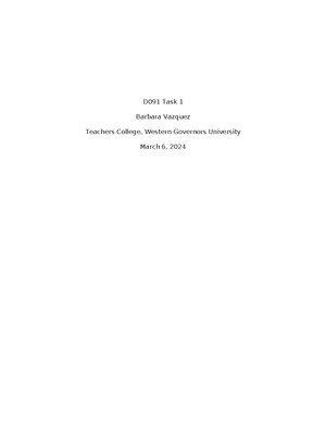 C456 Task 2 - task - C456 Task 2 Barbara Vazquez Teachers College ...