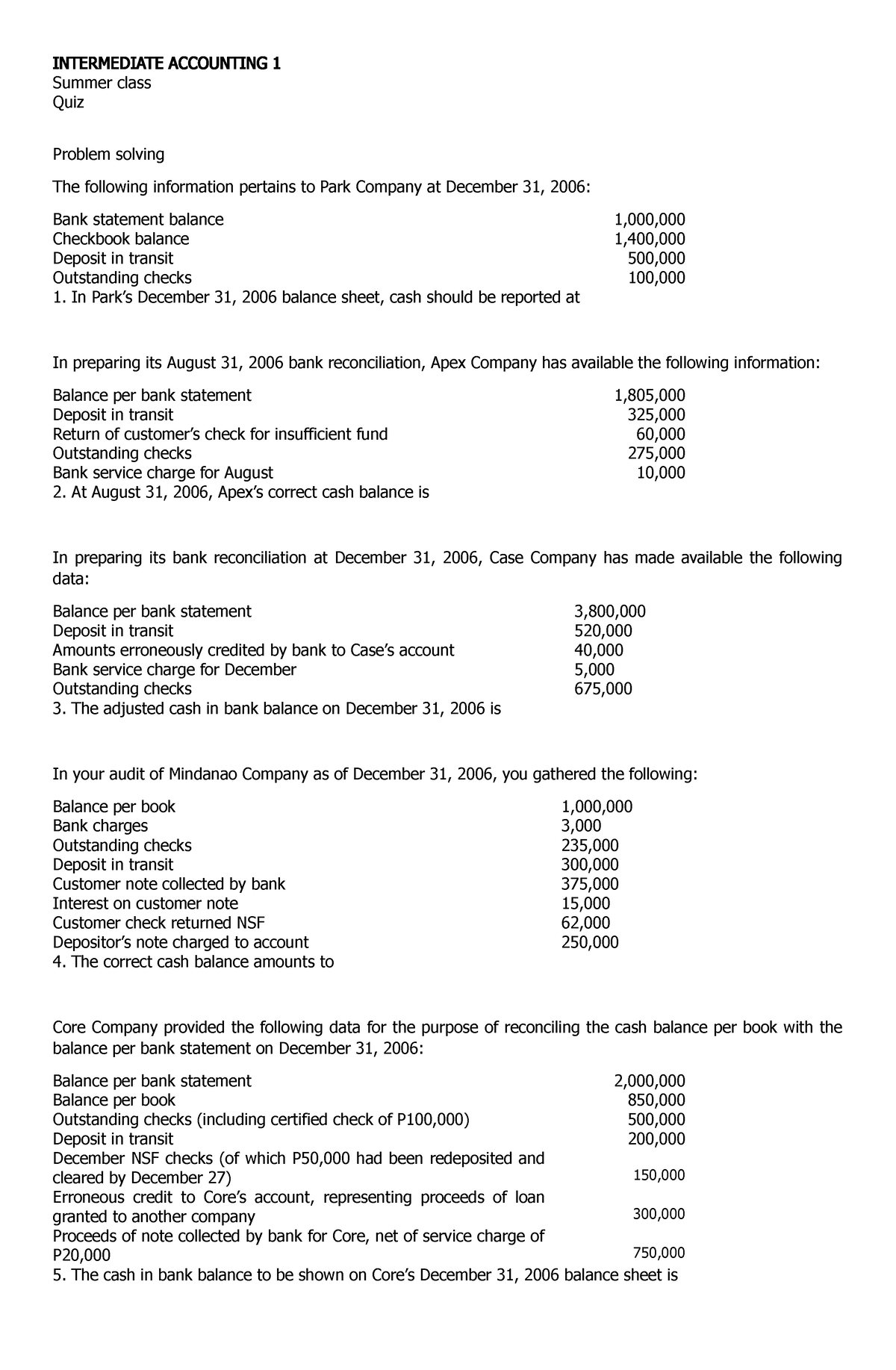 440260732-Bank-Reconciliation - INTERMEDIATE ACCOUNTING 1 Summer Class ...