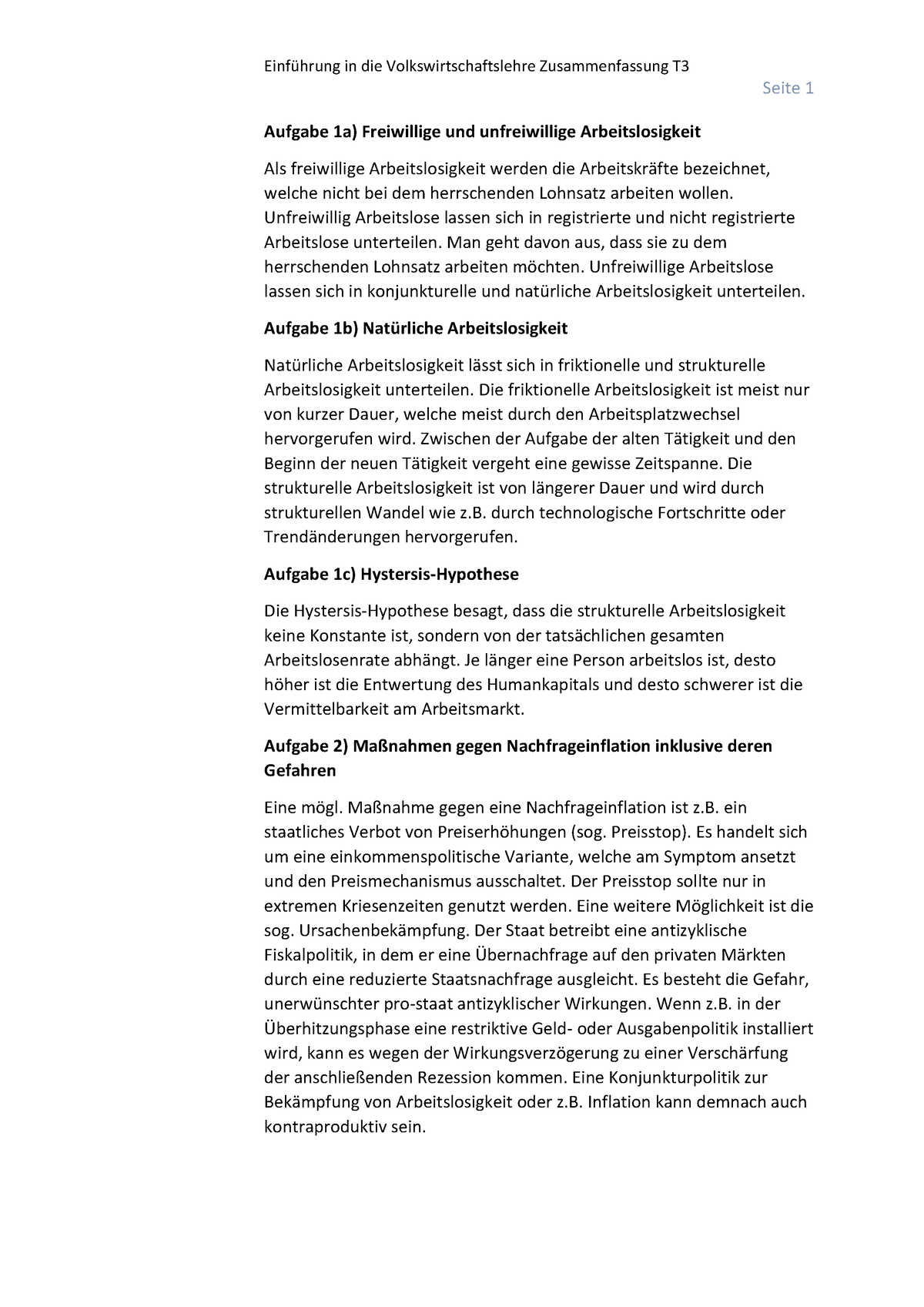 Einführung In Die Volkswirtschaftslehre Zusammenfassung VL 3-4 - Seite ...