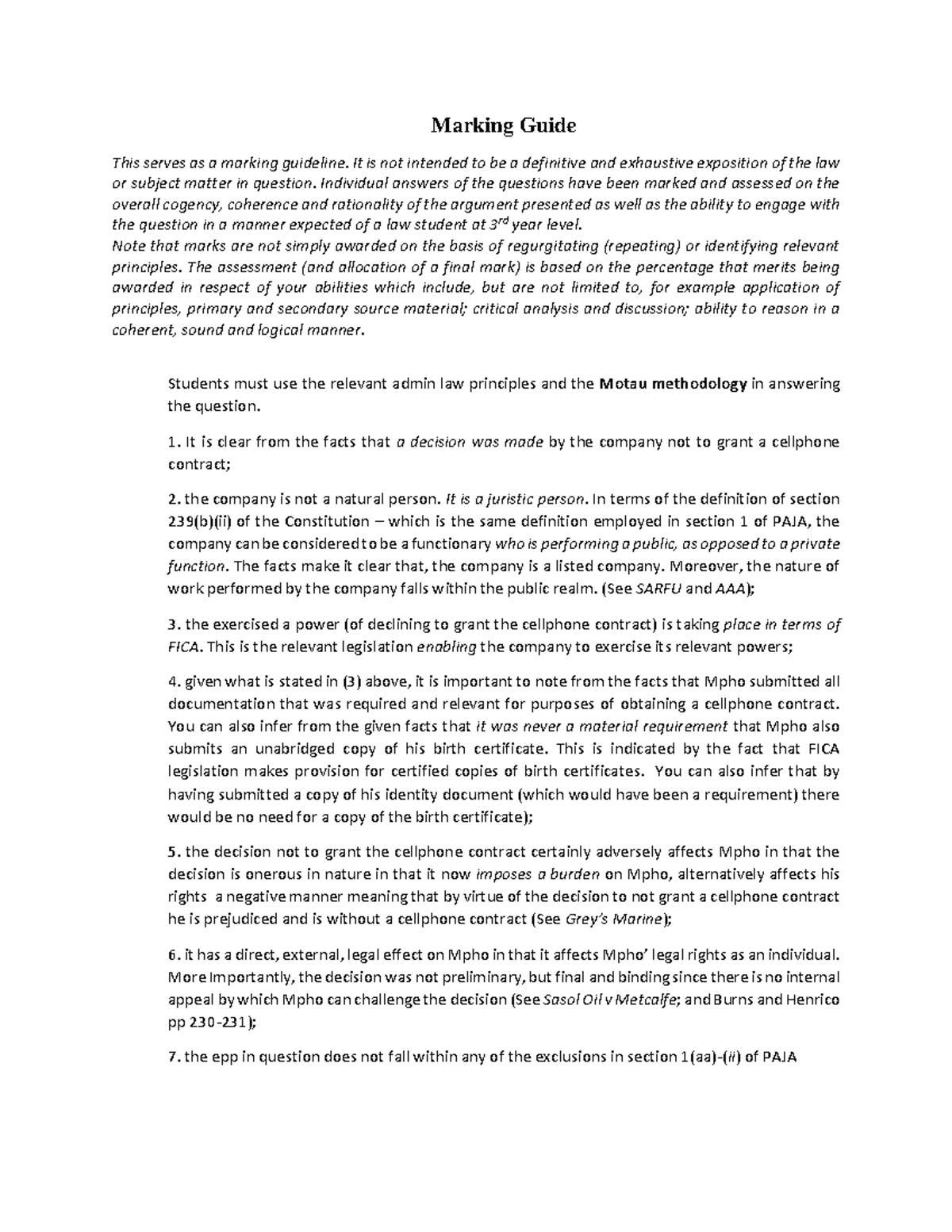 Marking+guideline+for+Admin+Law+Exercise+6+ 29+August+2022 -1 - Marking ...