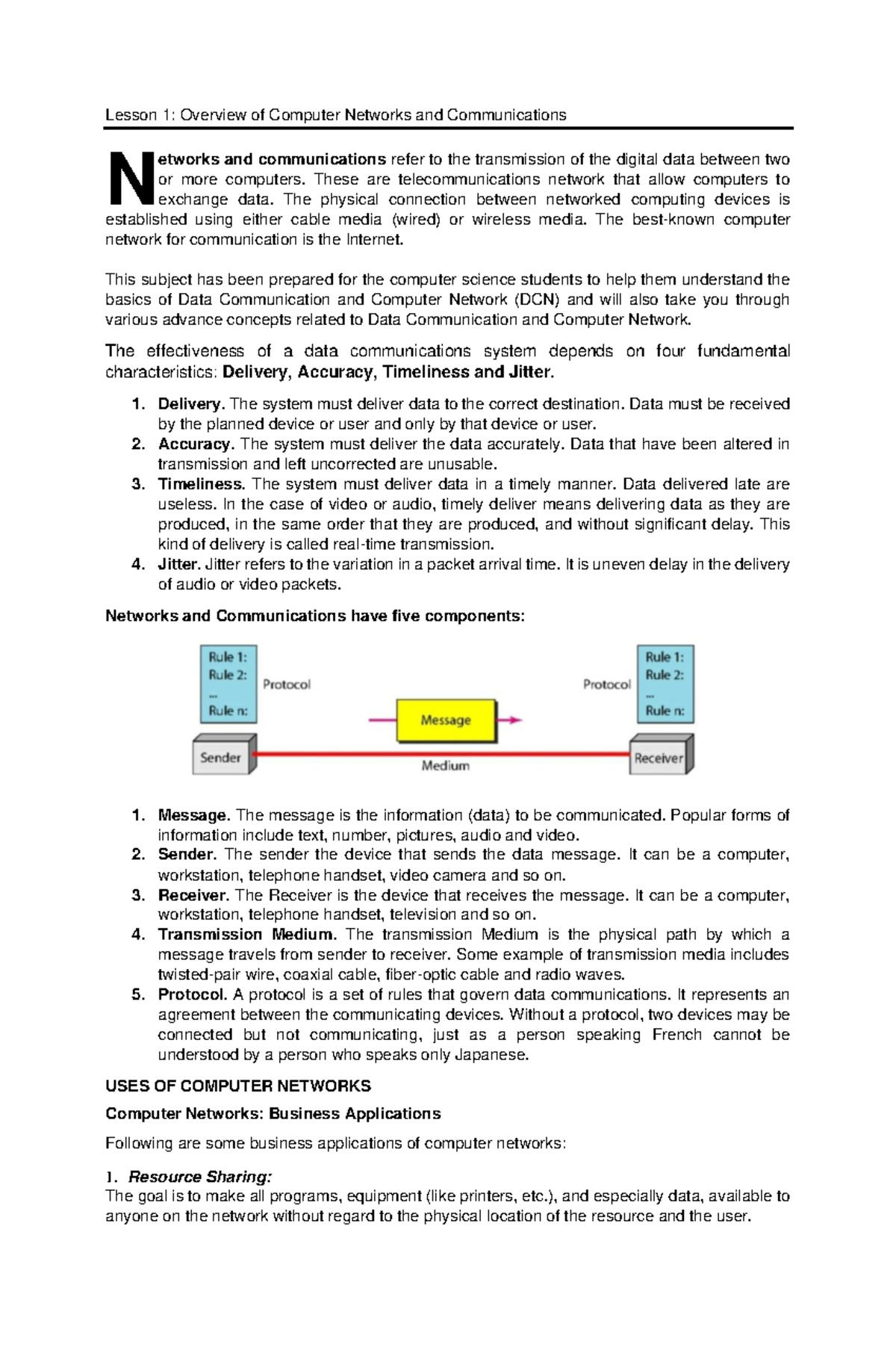 Module 1. Networks & Communications (lec) - Lesson 1: Overview Of ...