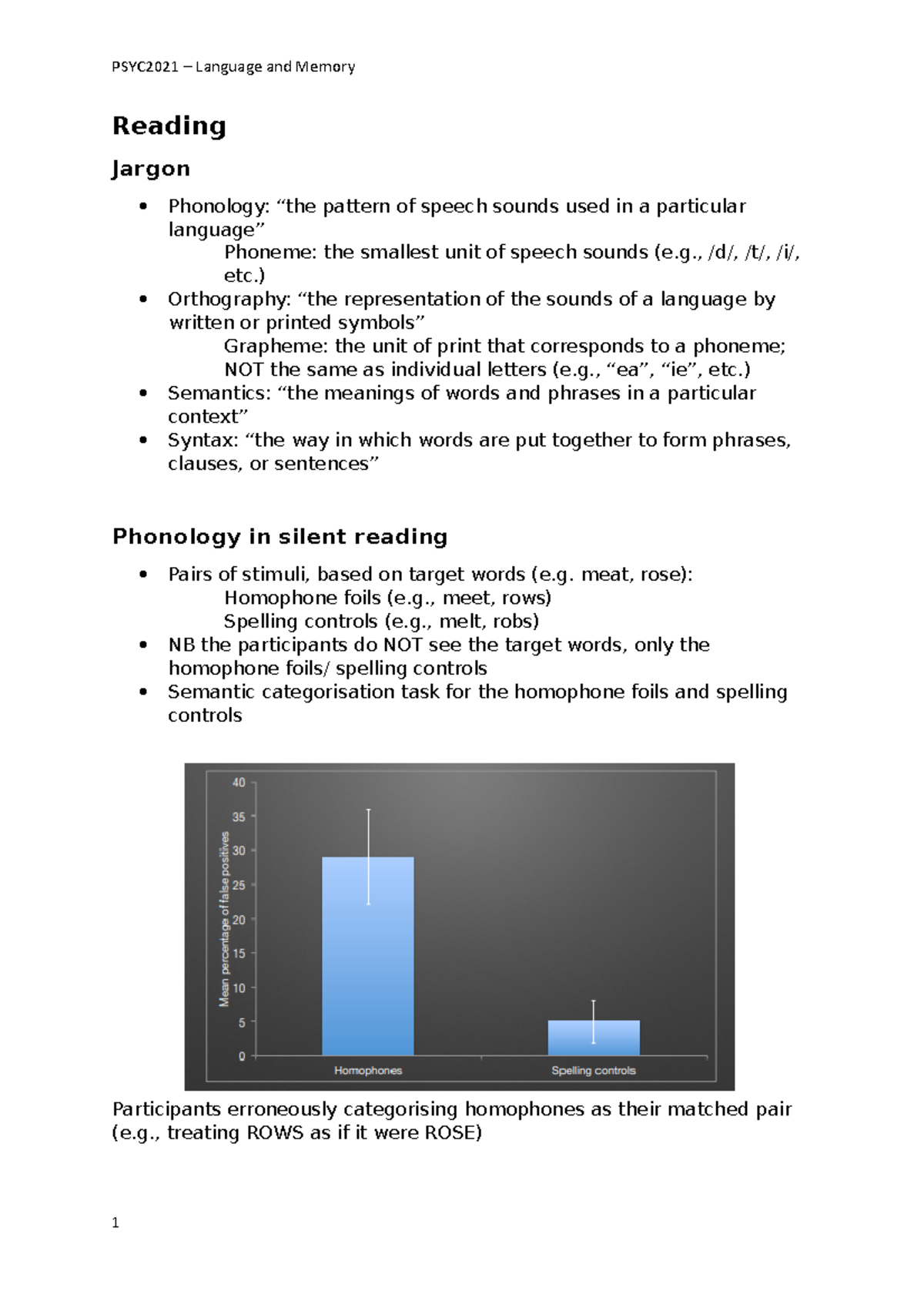Reading - week 4b - 5a - Lecture notes for content taught by Ed Redhead ...