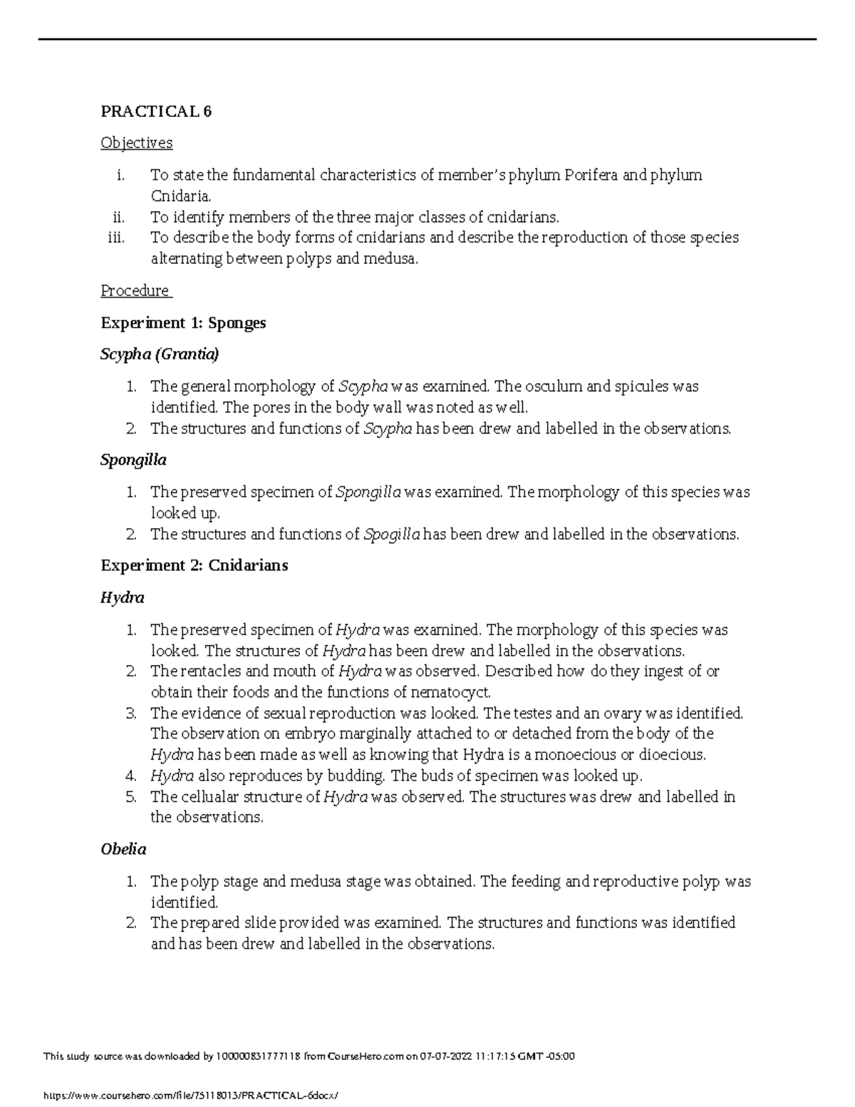 Practical 6 - TUTORIAL 6 QUESTION AND ANSWERS - PRACTICAL 6 Objectives ...