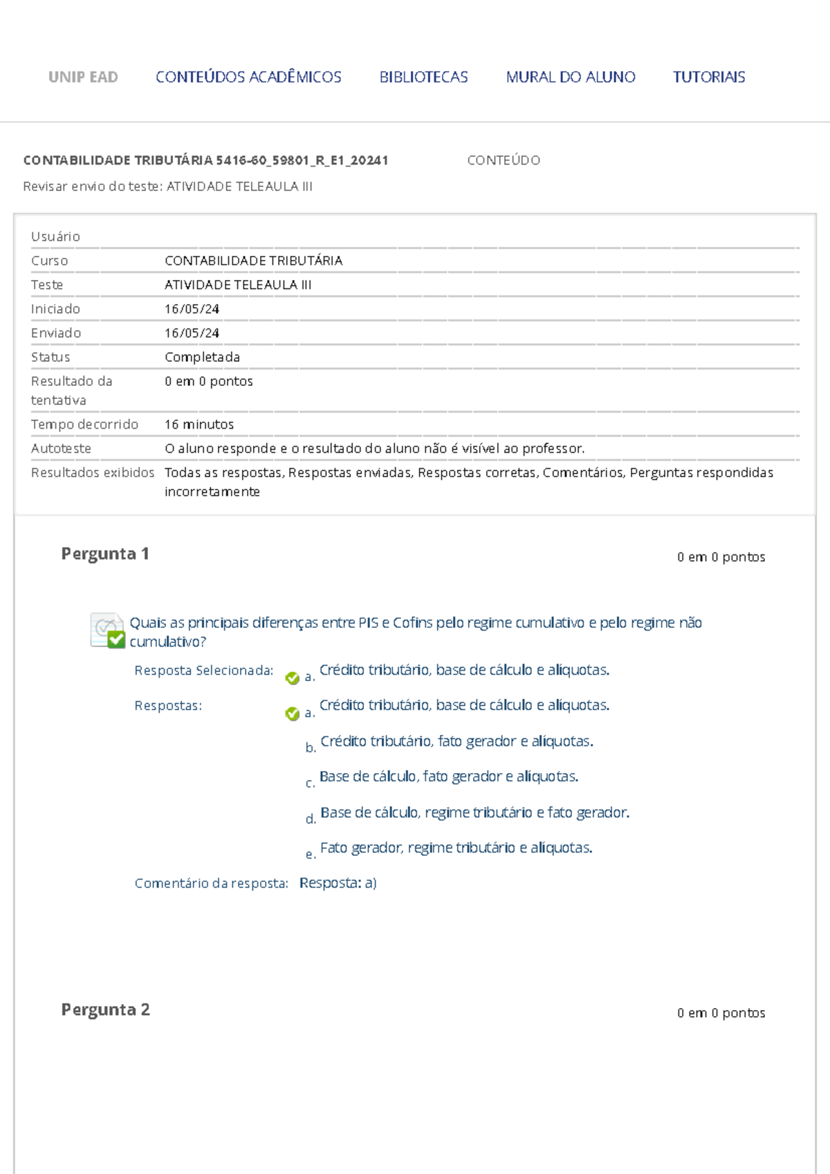 Tele Aula Revisar Envio Do Teste Tributario - Revisar Envio Do Teste ...