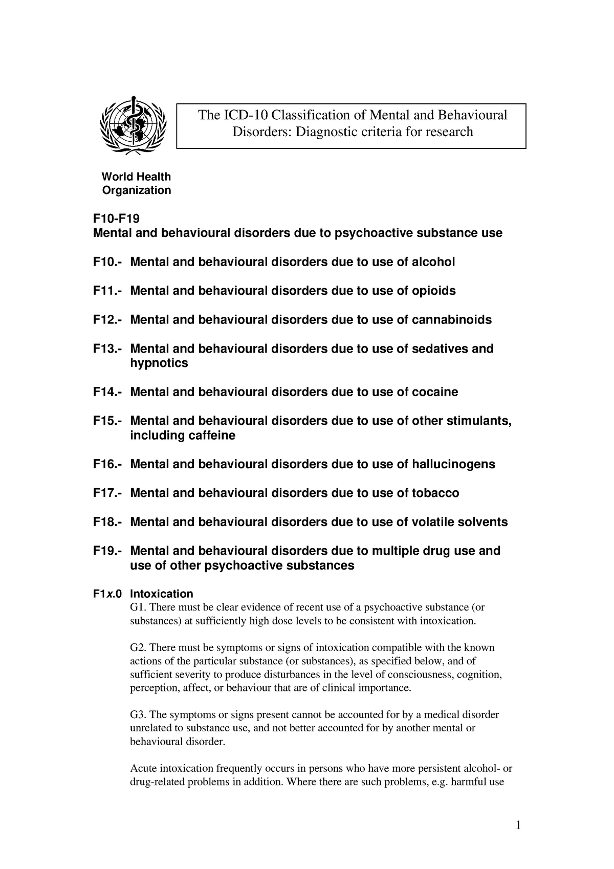 icd10researchdiagnosis-world-health-organization-f10-f-mental-and