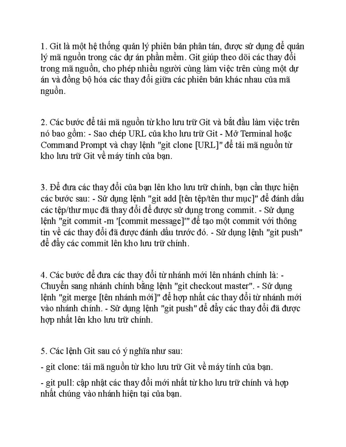 Bài tập tìm hiểu git - abc - Git là một hệ thống quản lý phiên bản phân ...