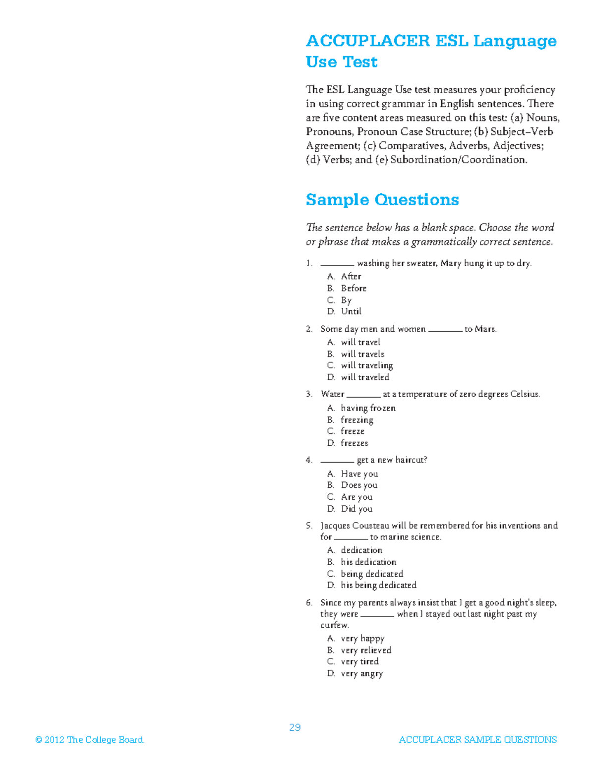 Accuplacer College Board Sample Questions – FBBLR