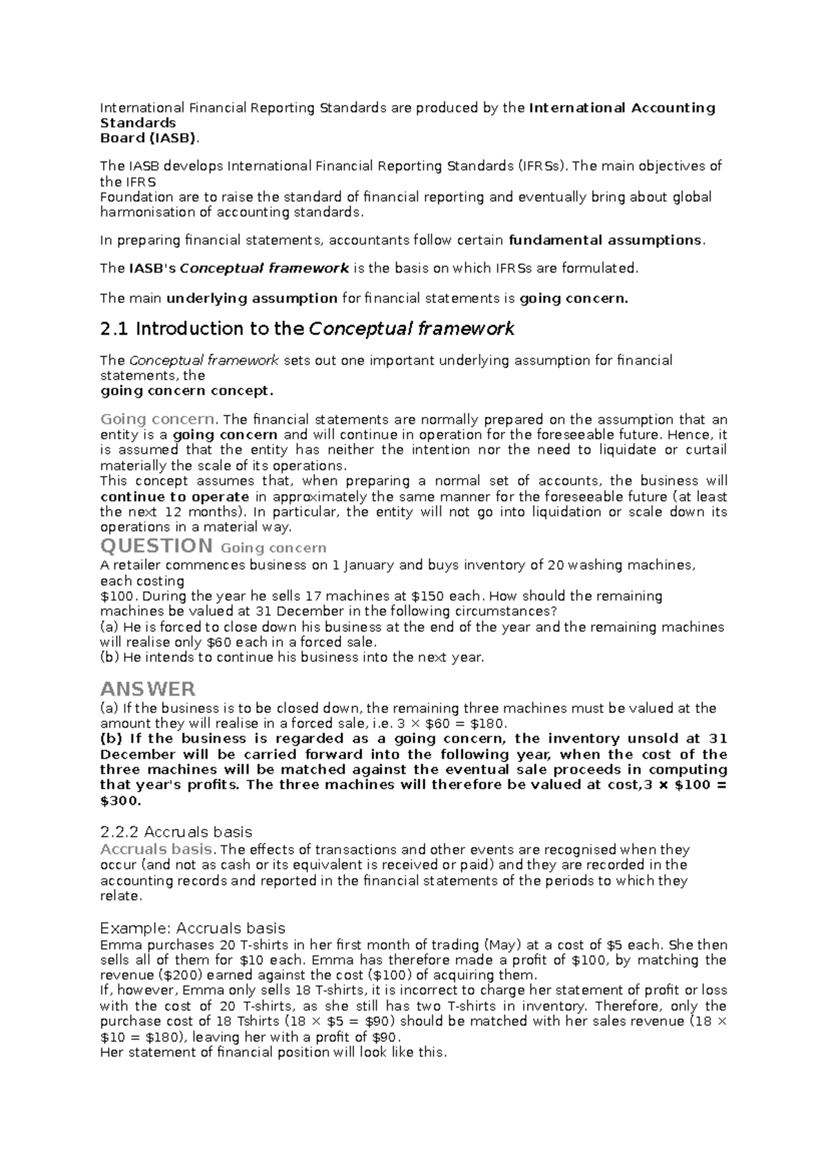 International Financial Reporting Standards are produced by the ...