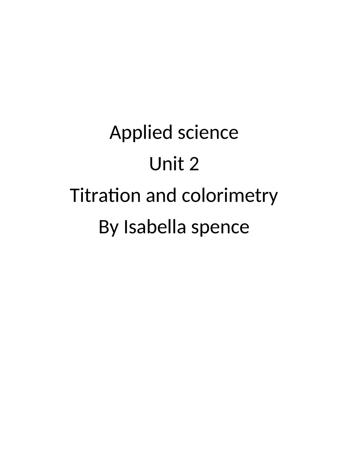 applied science coursework titration