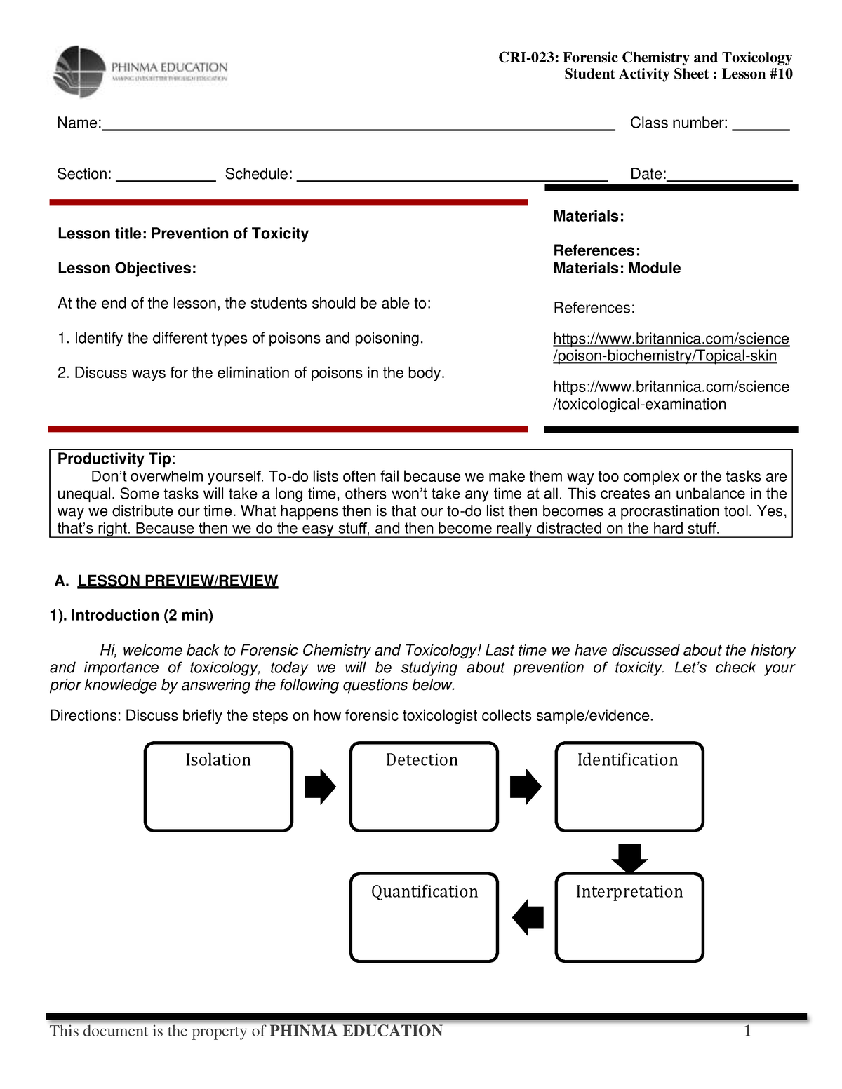 SAS #10 CRI 023 - This Will Serve As Guide To Students Who Are ...