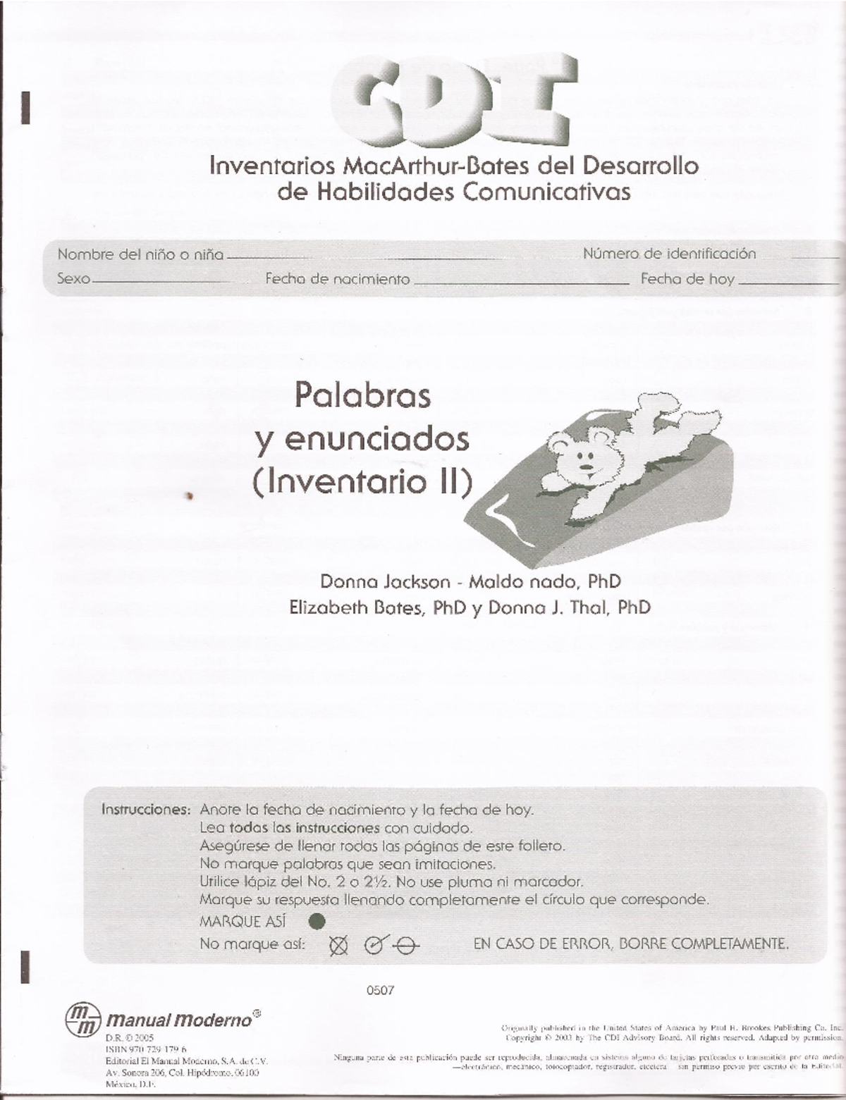Protocolo II IDHC - Repaso - Psicologia - Studocu