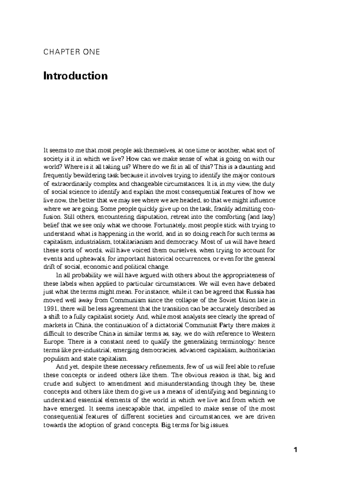 Chapter 1 Webster - CHAPTER ONE Introduction It seems to me that most ...