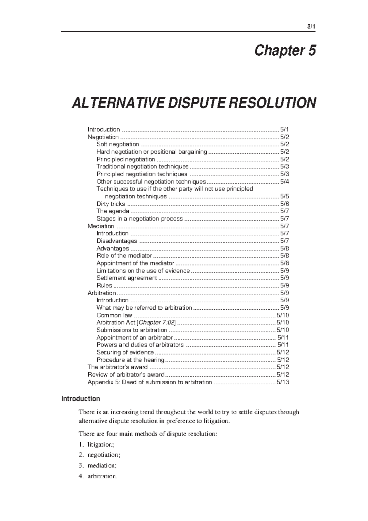 5 - Civil Practice - Chapter 5 - ALTERNATIVE DISPUTE RESOLUTION ...