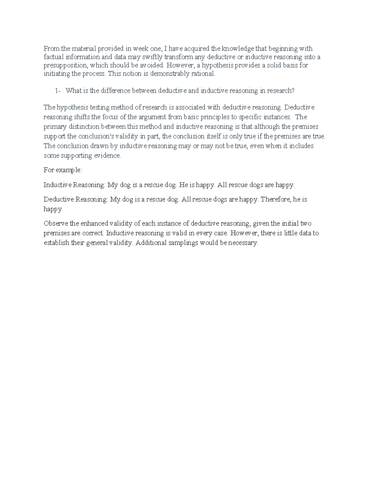 Week 2 discussion board - From the material provided in week one, I ...