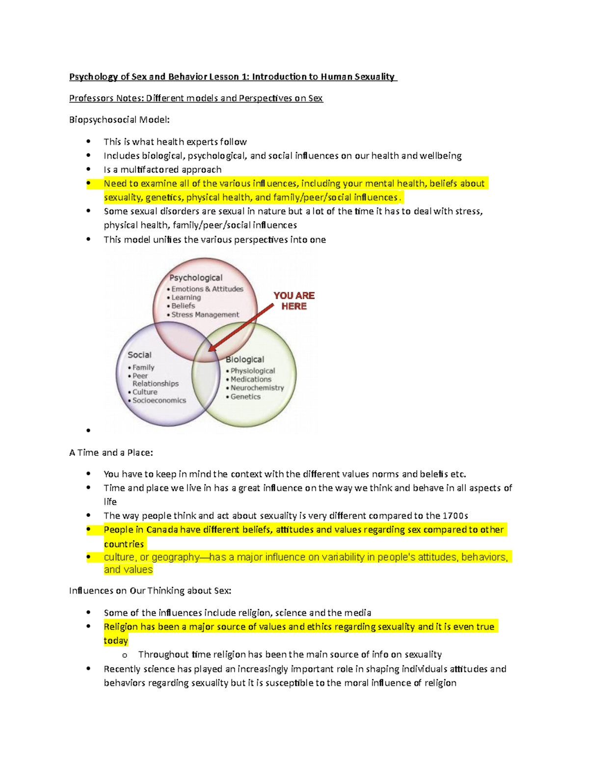 Second Half Of Lectures Psychology Of Sex And Behavior Lesson 1