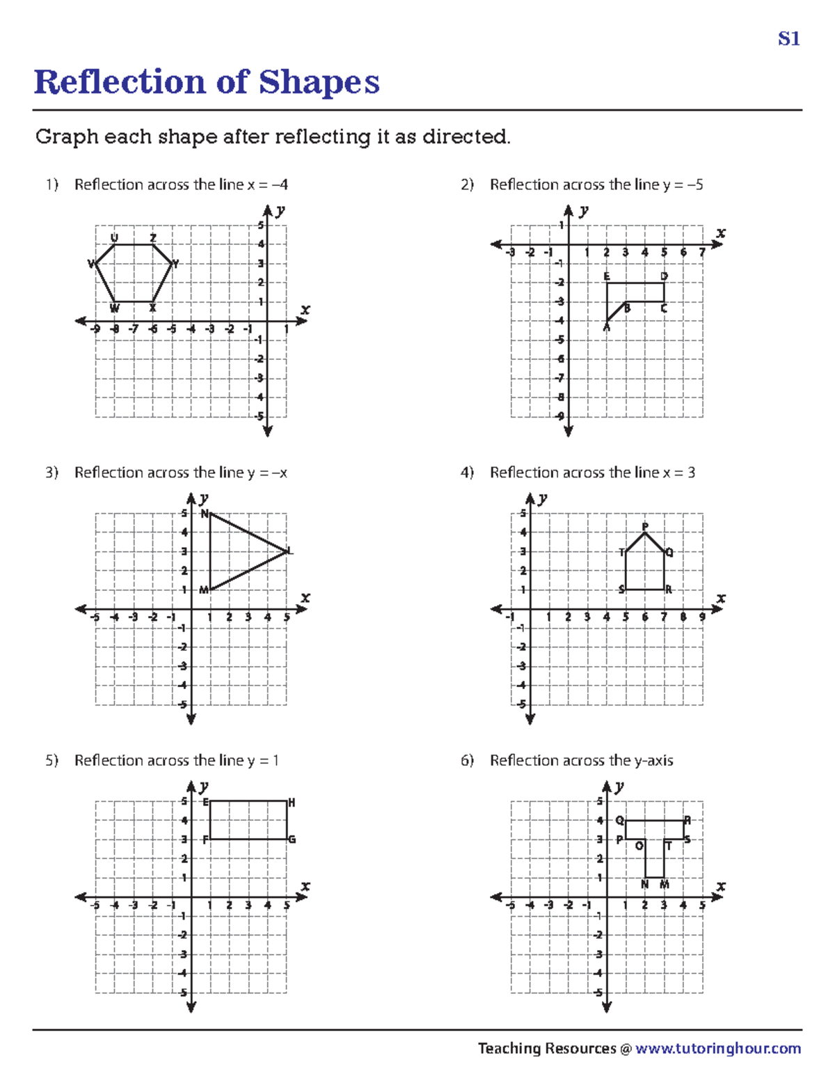 Shapes-1 - Reflection of Shapes - Mathematics - Reflection of Shapes ...