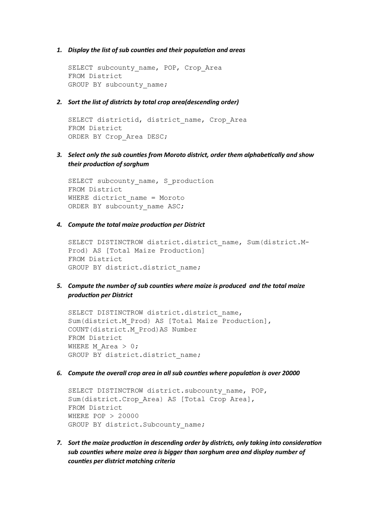 sql-questions-and-answers-1-display-the-list-of-sub-counties-and