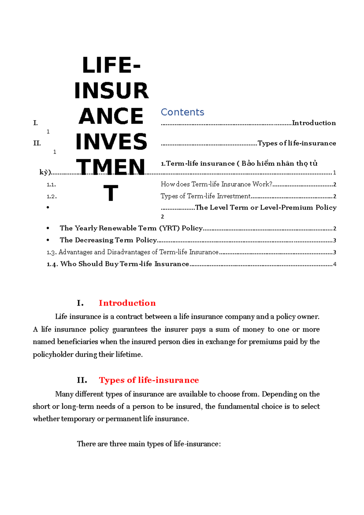 life-insurance-investment-contents-i-studocu