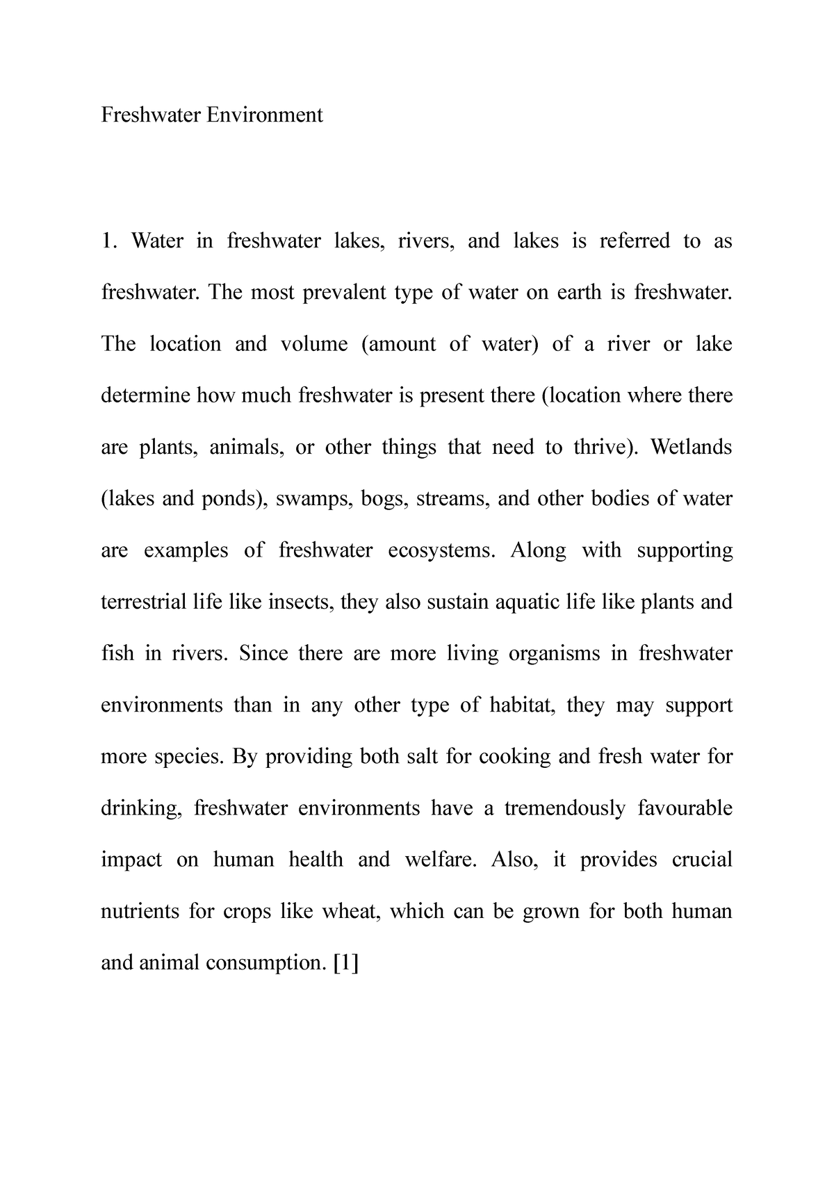 thesis on freshwater pdf