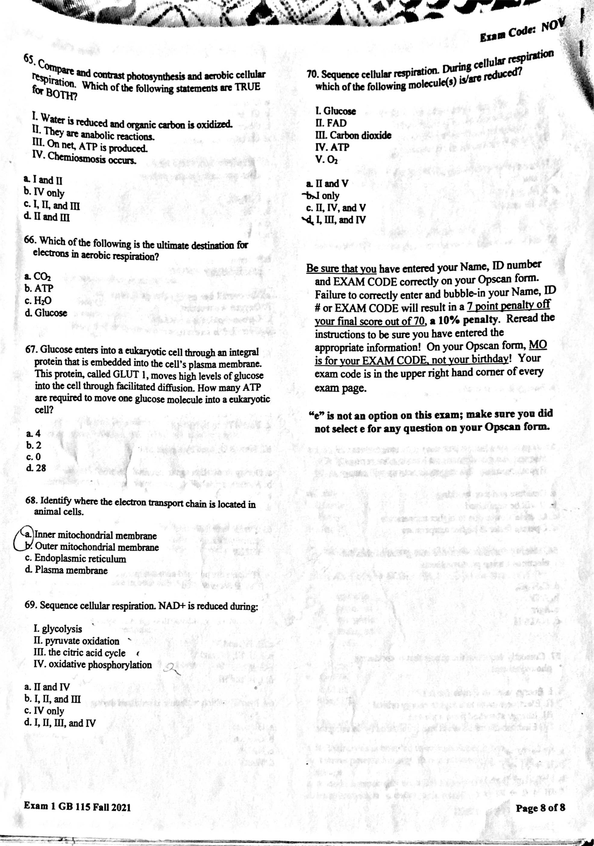 Exam I Page 7 Questions No Answers System Level Questions Rutgers Bio ...