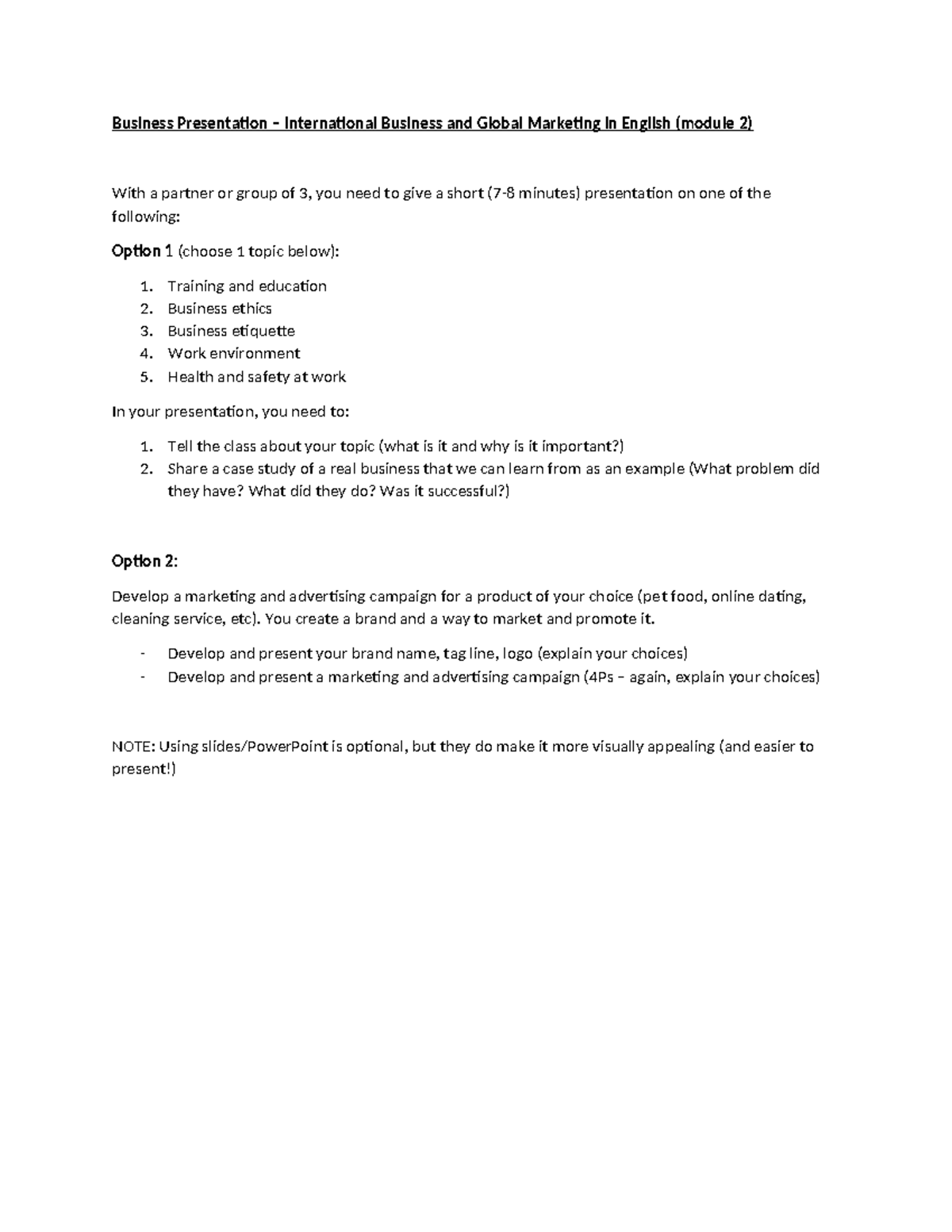 Business+Presentation+module+1+Lyndal - Business Presentation ...