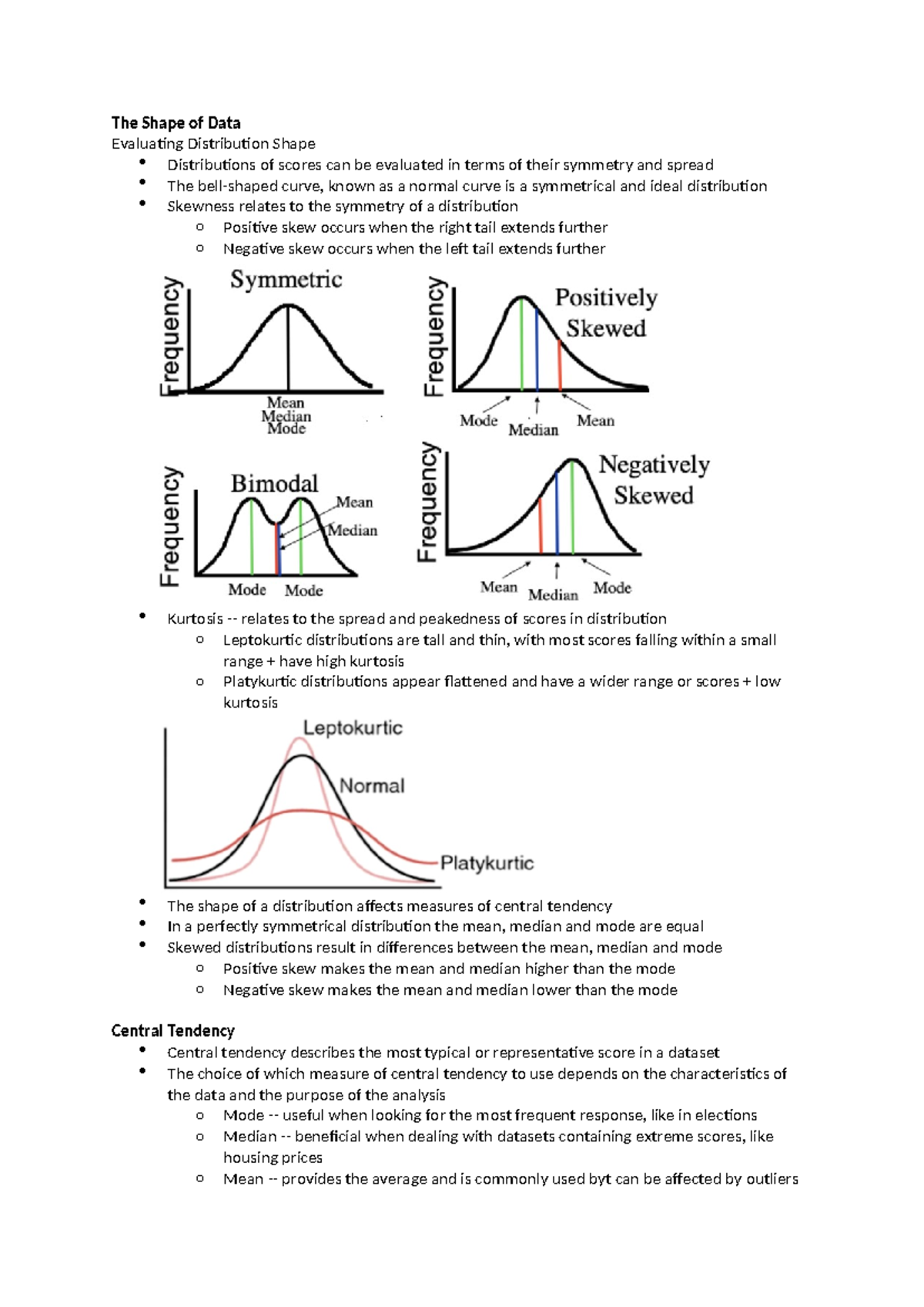 L4 Central Tendency and Variability - The Shape of Data Evaluating ...