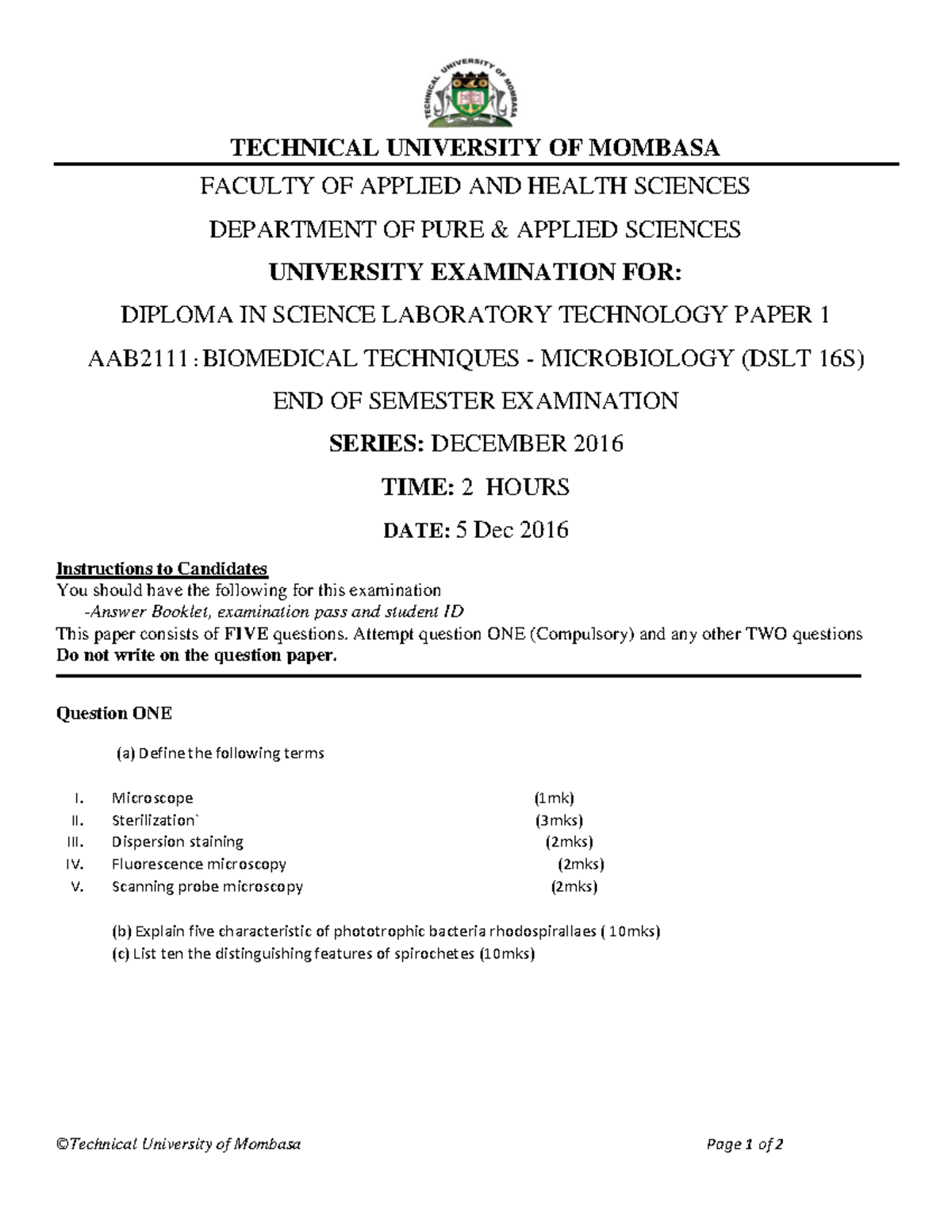AAB 2111 Biomedical Techniques Microbiology Paper 2-converted DSLT ...
