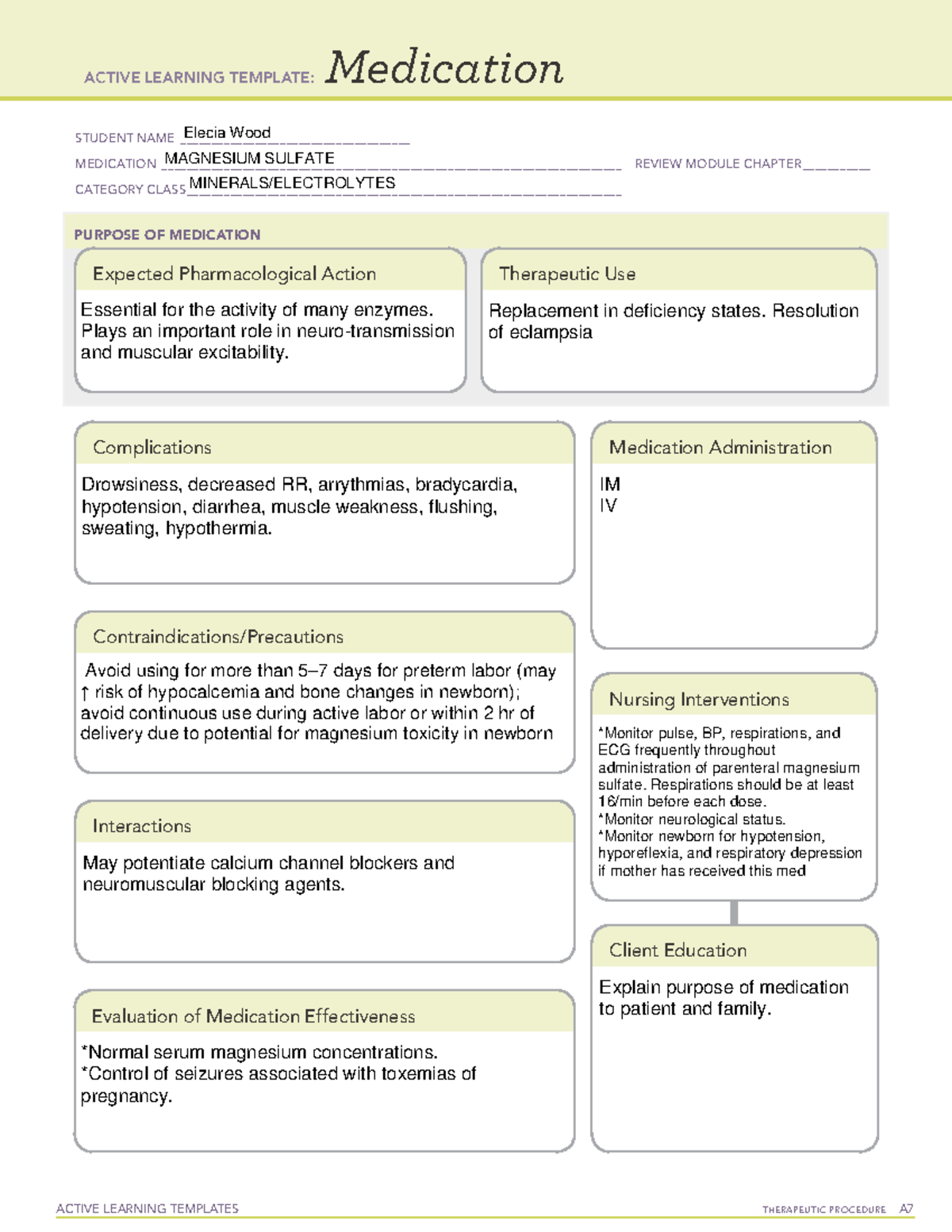 Mag Maternal Clinical 01252021 ACTIVE LEARNING TEMPLATES THERAPEUTIC 