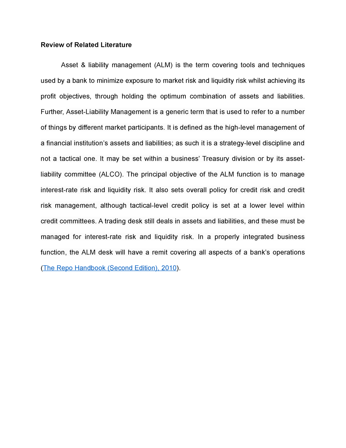 literature review on asset management pdf