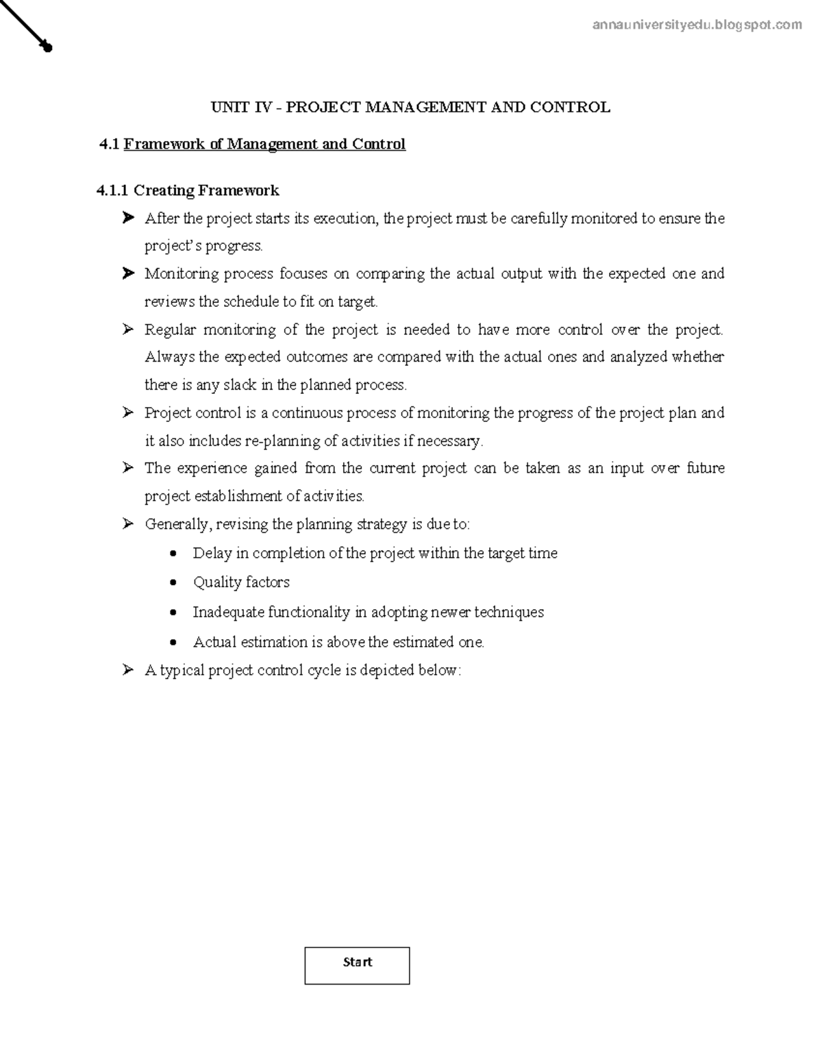 SPM UNIT 4 Notes - UNIT IV - PROJECT MANAGEMENT AND CONTROL 4 Framework ...