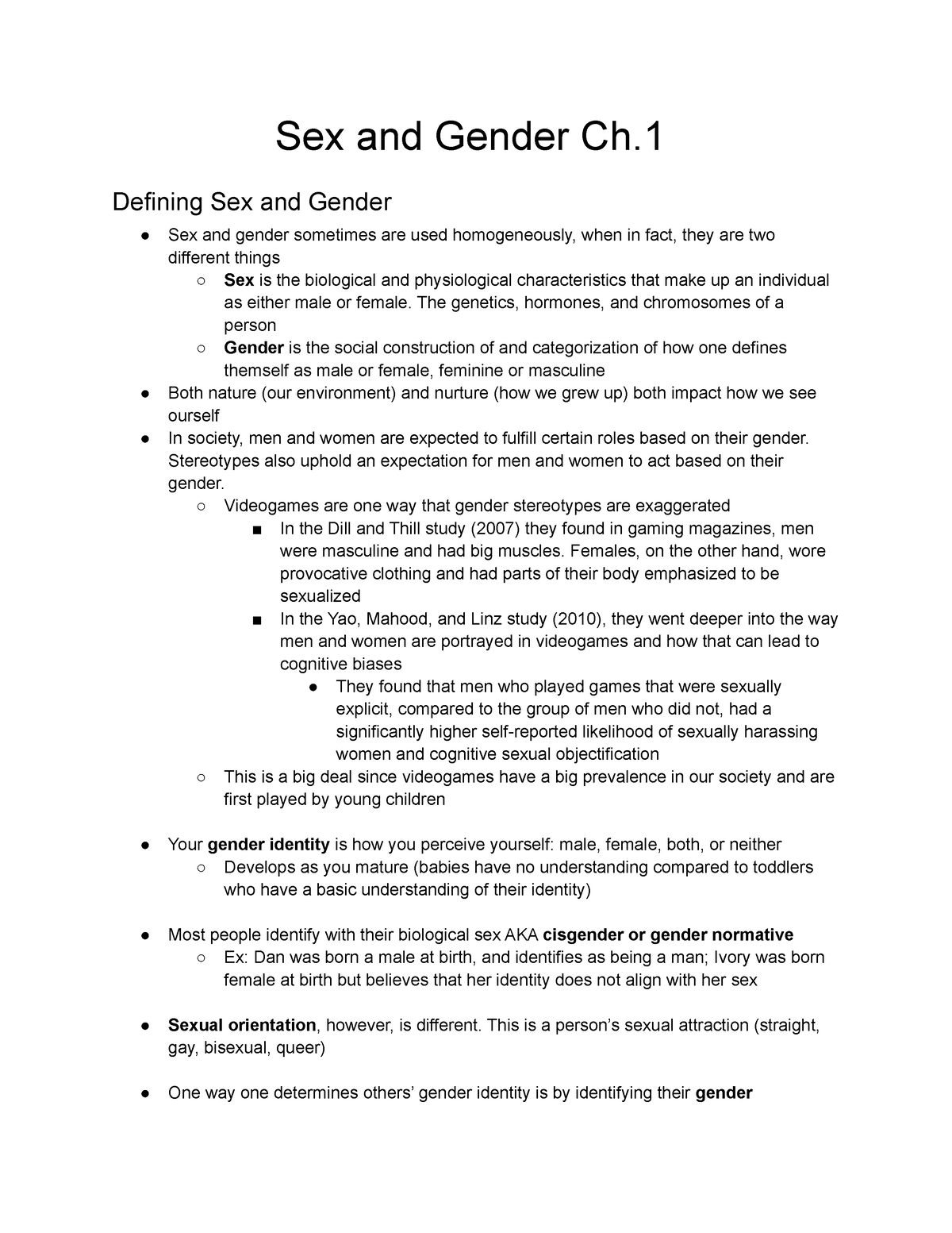 Sex And Gender Ch 1 Defining Sex And Gender Sex And Gender Sometimes Are Used Homogeneously 9796