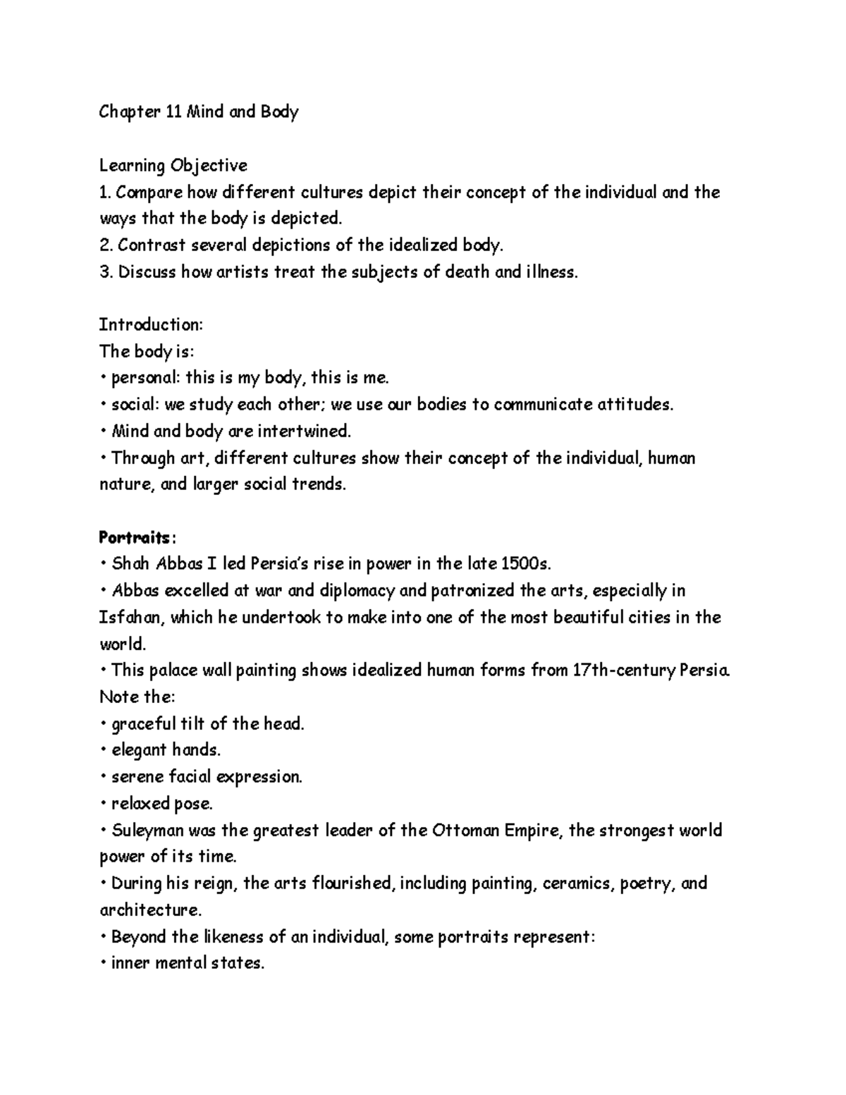 Chapter 11 Mind and Body - Chapter 11 Mind and Body Learning Objective ...