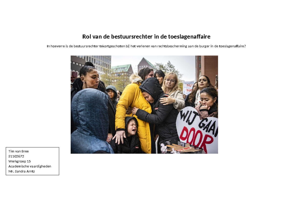 Argumentatiestructuur ACVA - Rol van de bestuursrechter in de